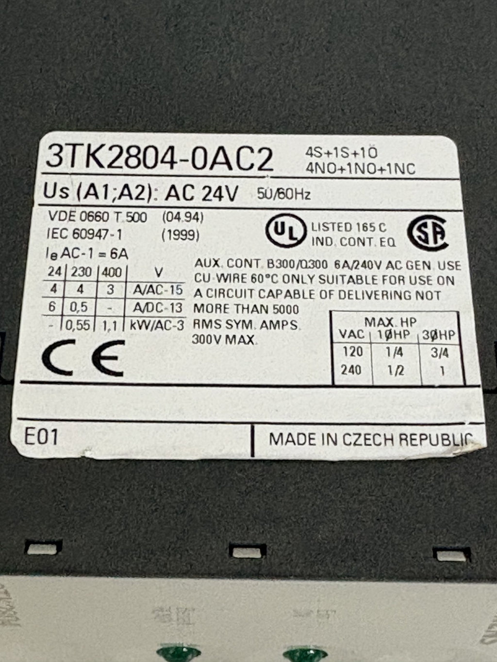 SIEMENS SAFETY RELAY 3TK2804-0AC2