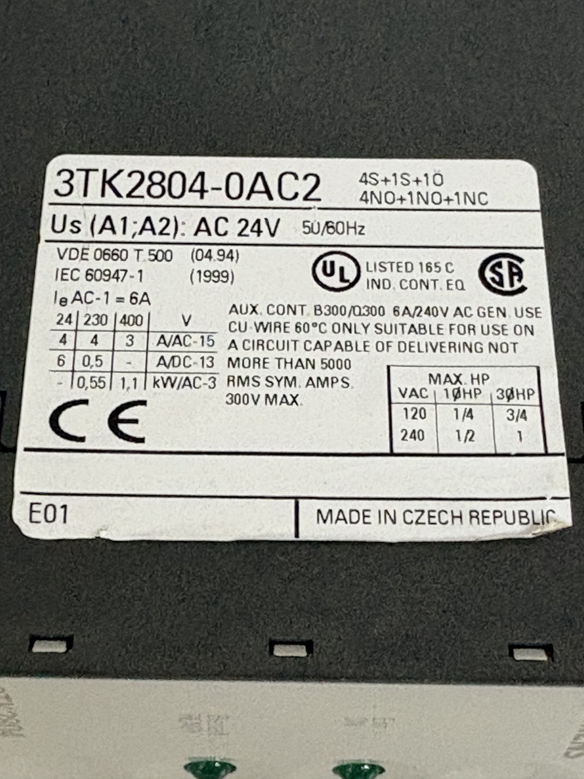 SIEMENS SAFETY RELAY 3TK2804-0AC2