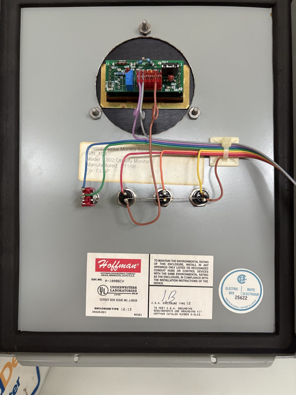 ENVIRONMENTAL MONITOR SERVICE OPACITY MONITOR MODEL 13022