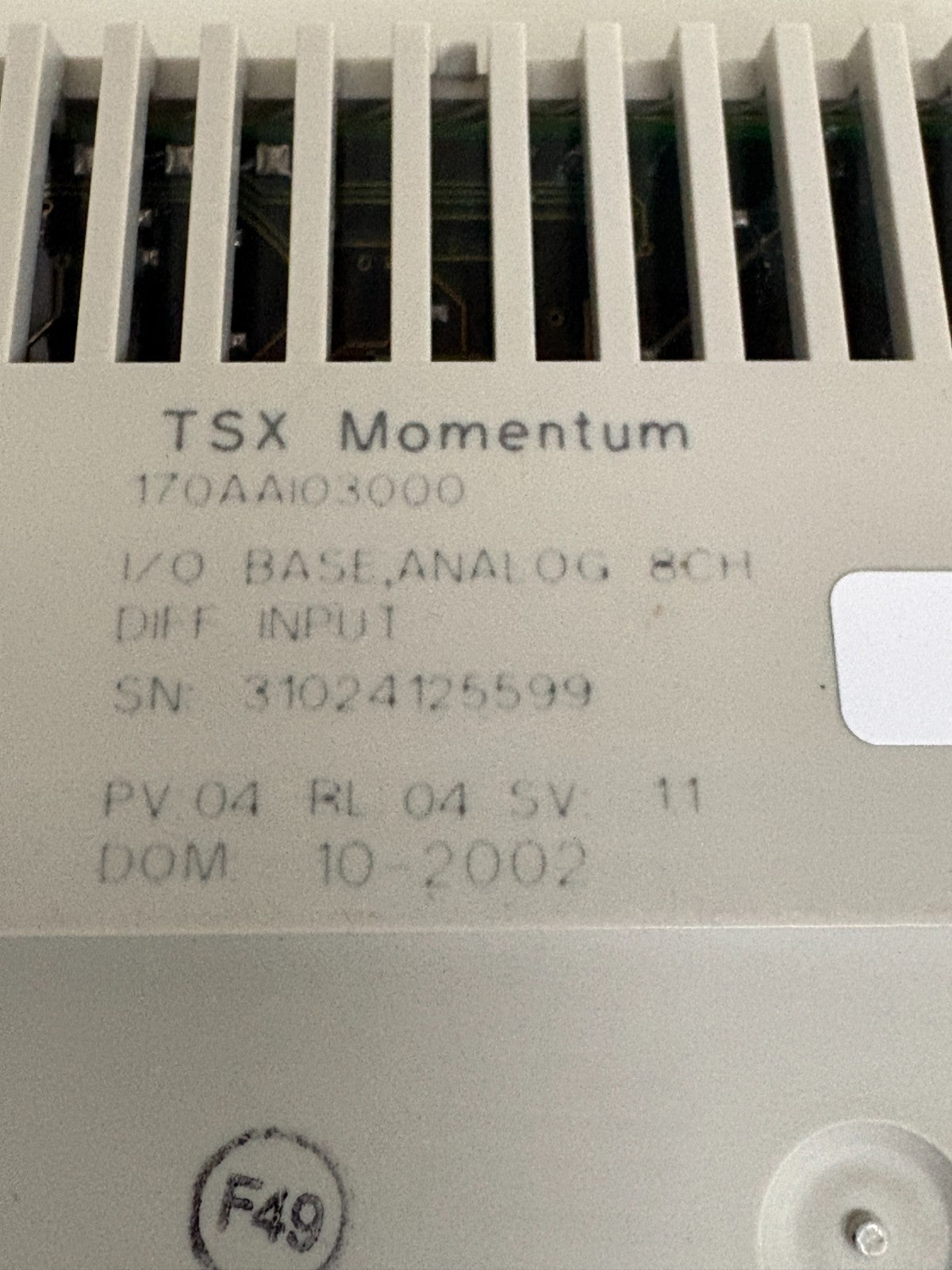 SCHNEIDER TSX MOMENTUM ANALOG 8CH INPUT DIFFERENTIAL 170AAI030002