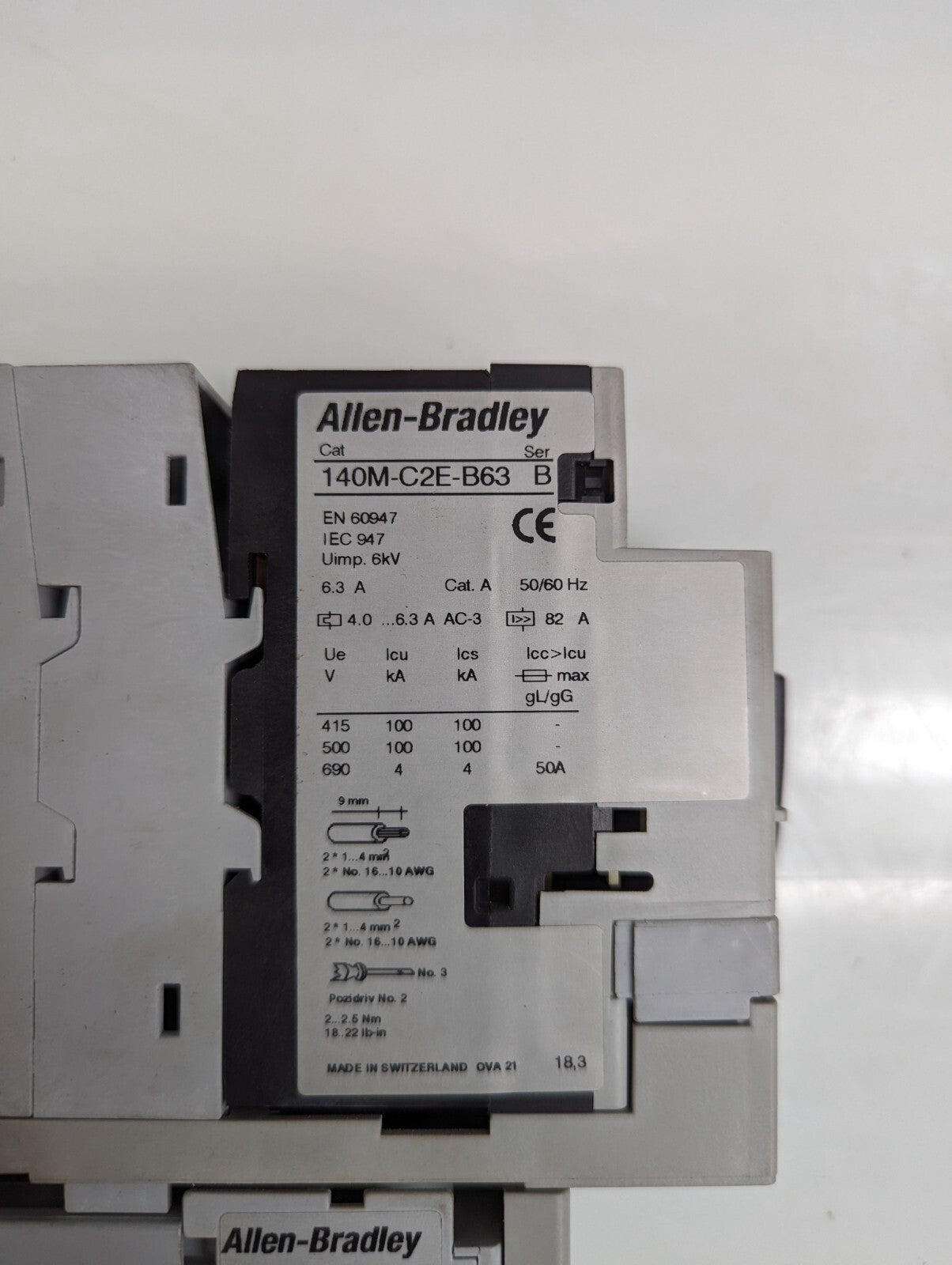 ALLEN BRADLEY 190S-ANDJ2-CB63C MCS COMPACT STARTER 140M-C2E-B63 100-C09D*10
