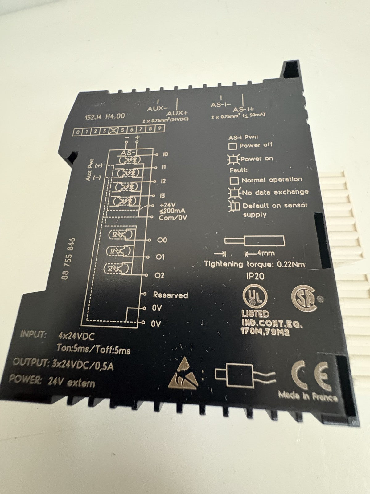 MURR ELEKTRONIK #55687 MAS120 DI 4/0 2A D03 AB