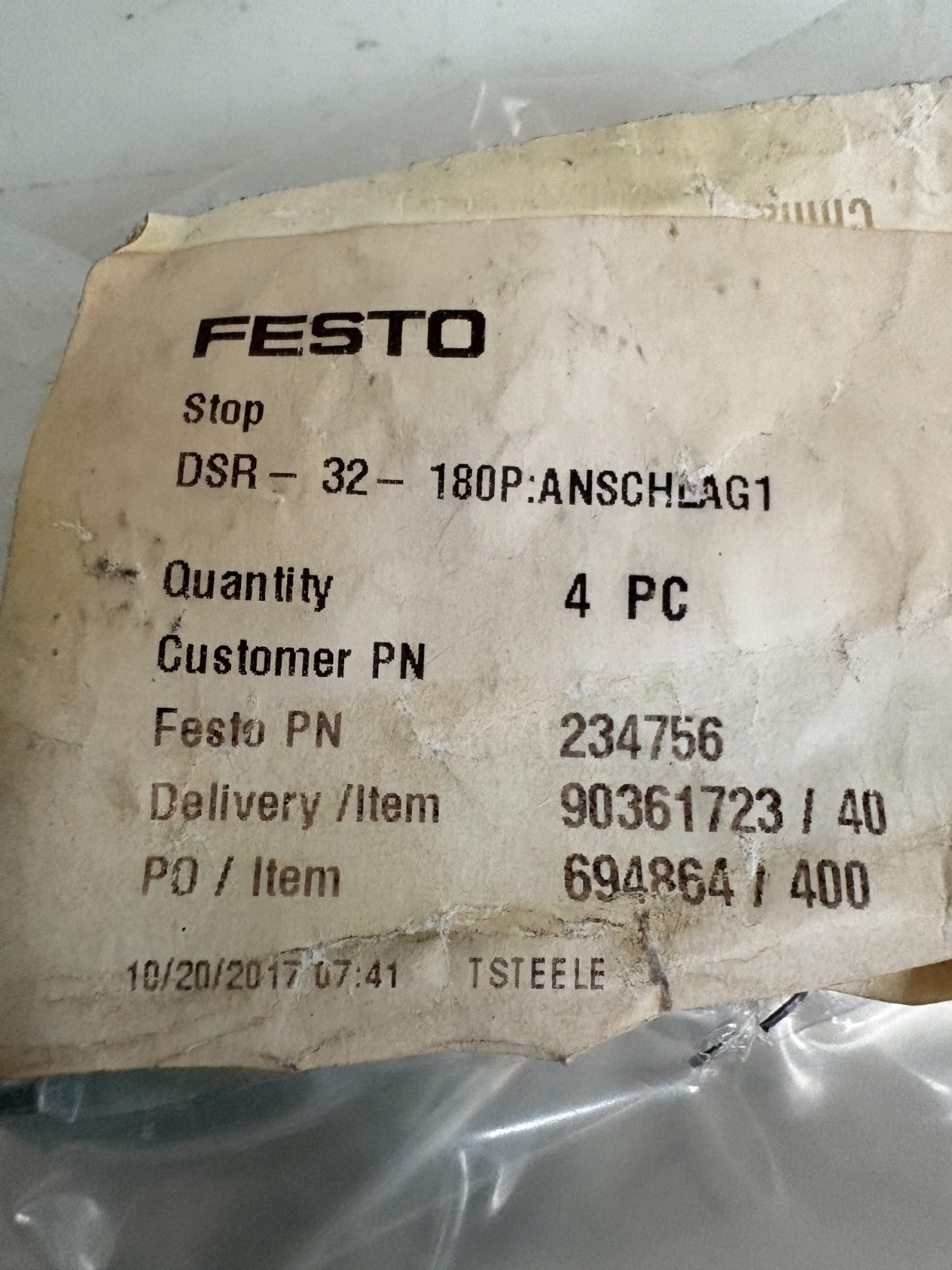 FESTO MIX LOT TRIM CAM 4X241629 DSR-32-108 P AND 4X234756