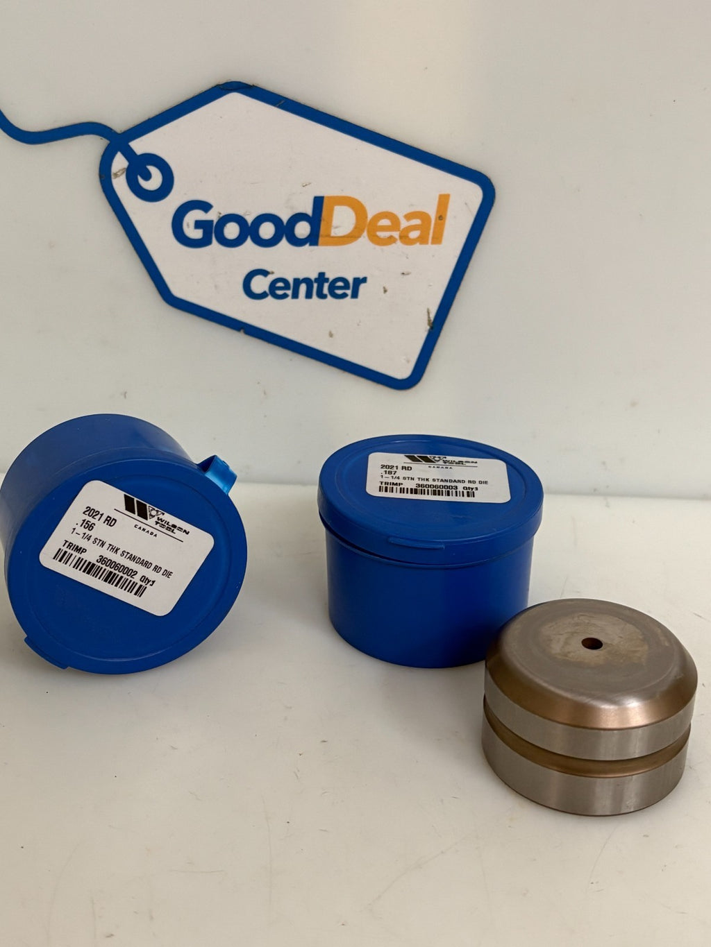 LOT OF 2 WILSON TOOLS 1 1/4" STANDARD RD DIE 1X .156 1X .187