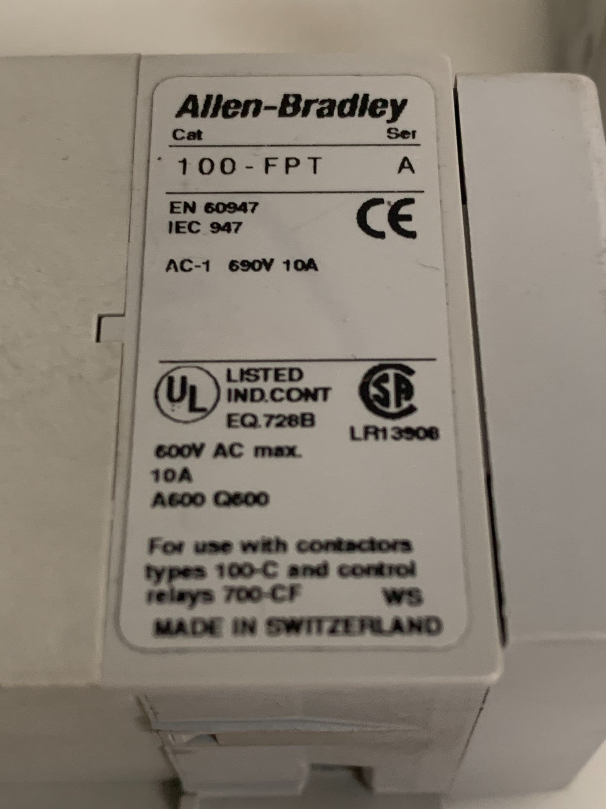 LOT OF 3 ALLEN BRADLEY OFF-DELAY TIMER RELAY #100 FPT SER A