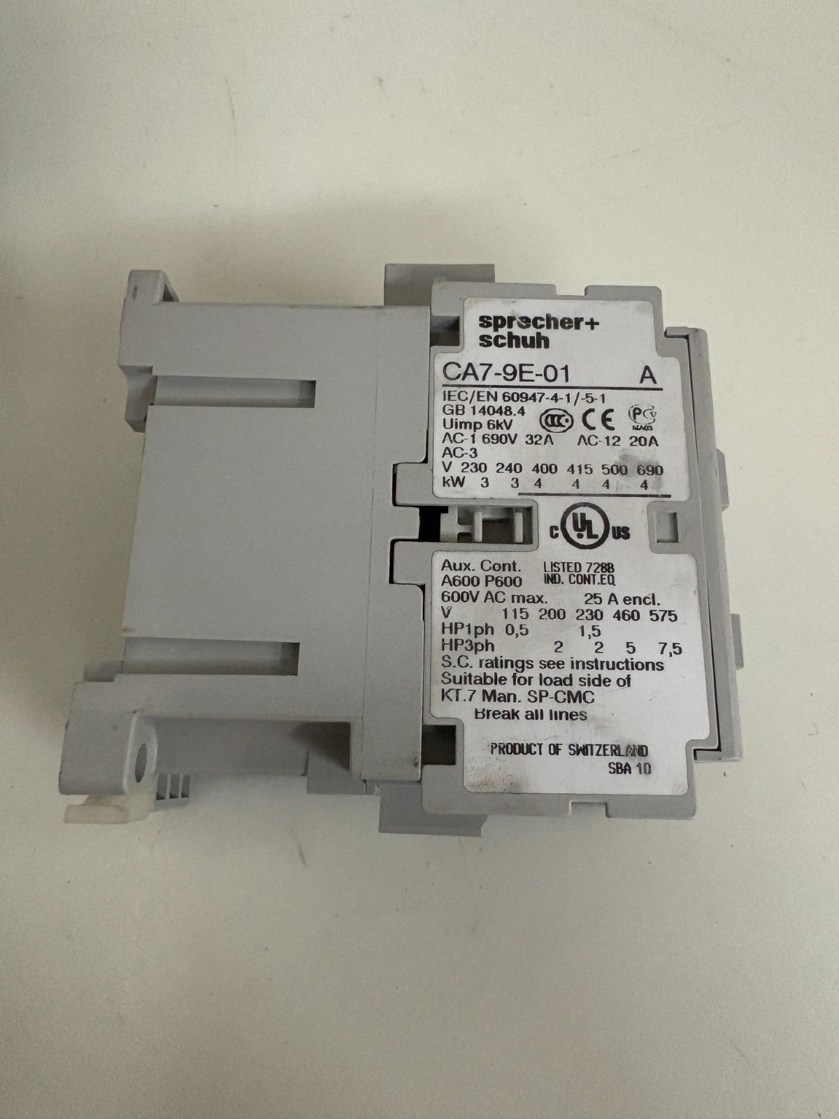 LOT OF 2 SPRECHER & SCHUH CONTACTOR CA7-9E-01 A2