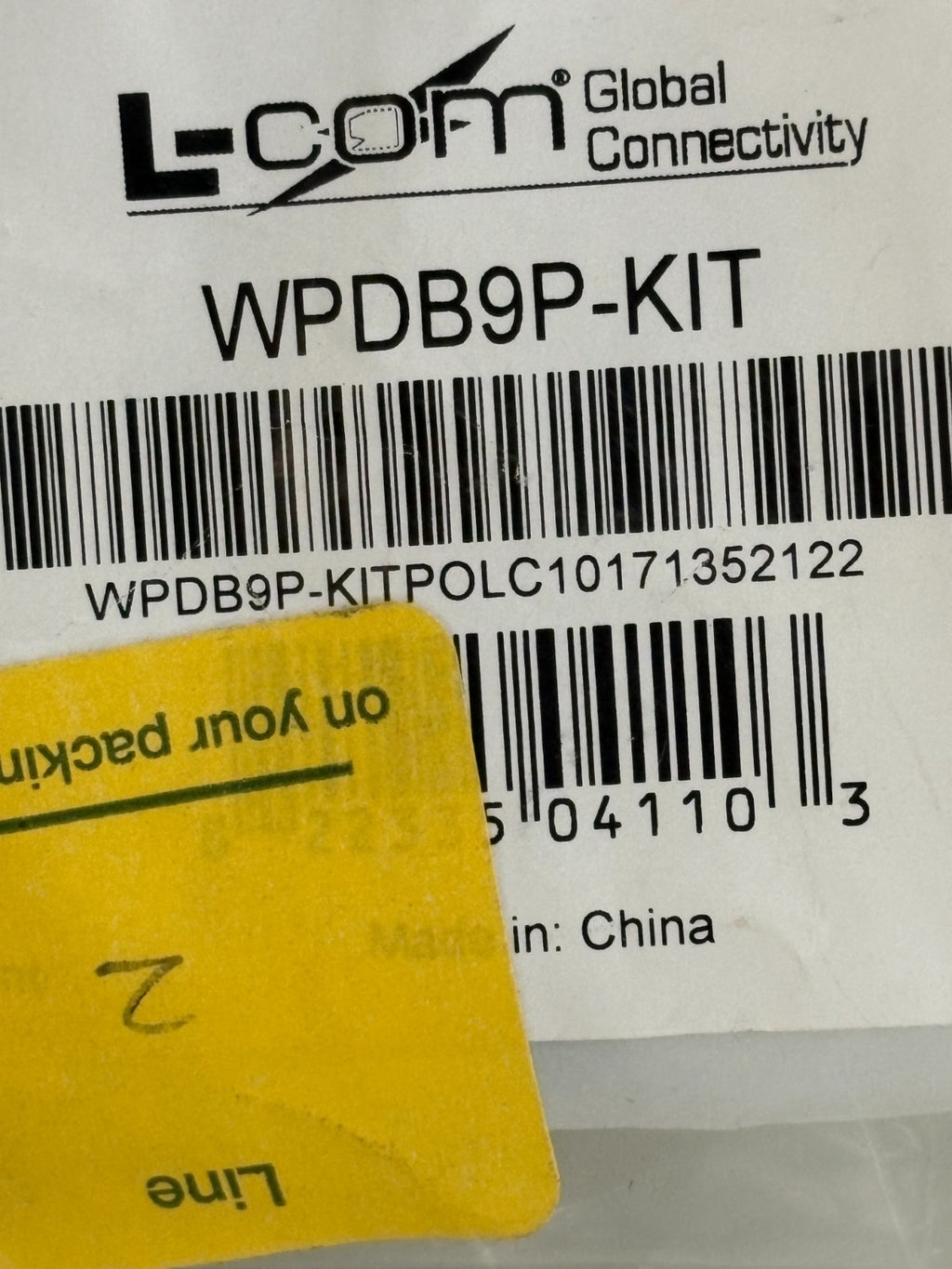 L-COM CONNECTOR WPDB9P-KIT