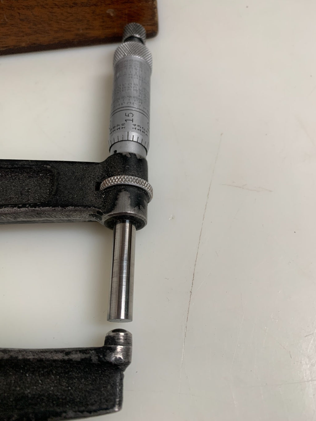 STARRETT DEEP THROAT 0-1" MICROMETER / CASE VINTAGE