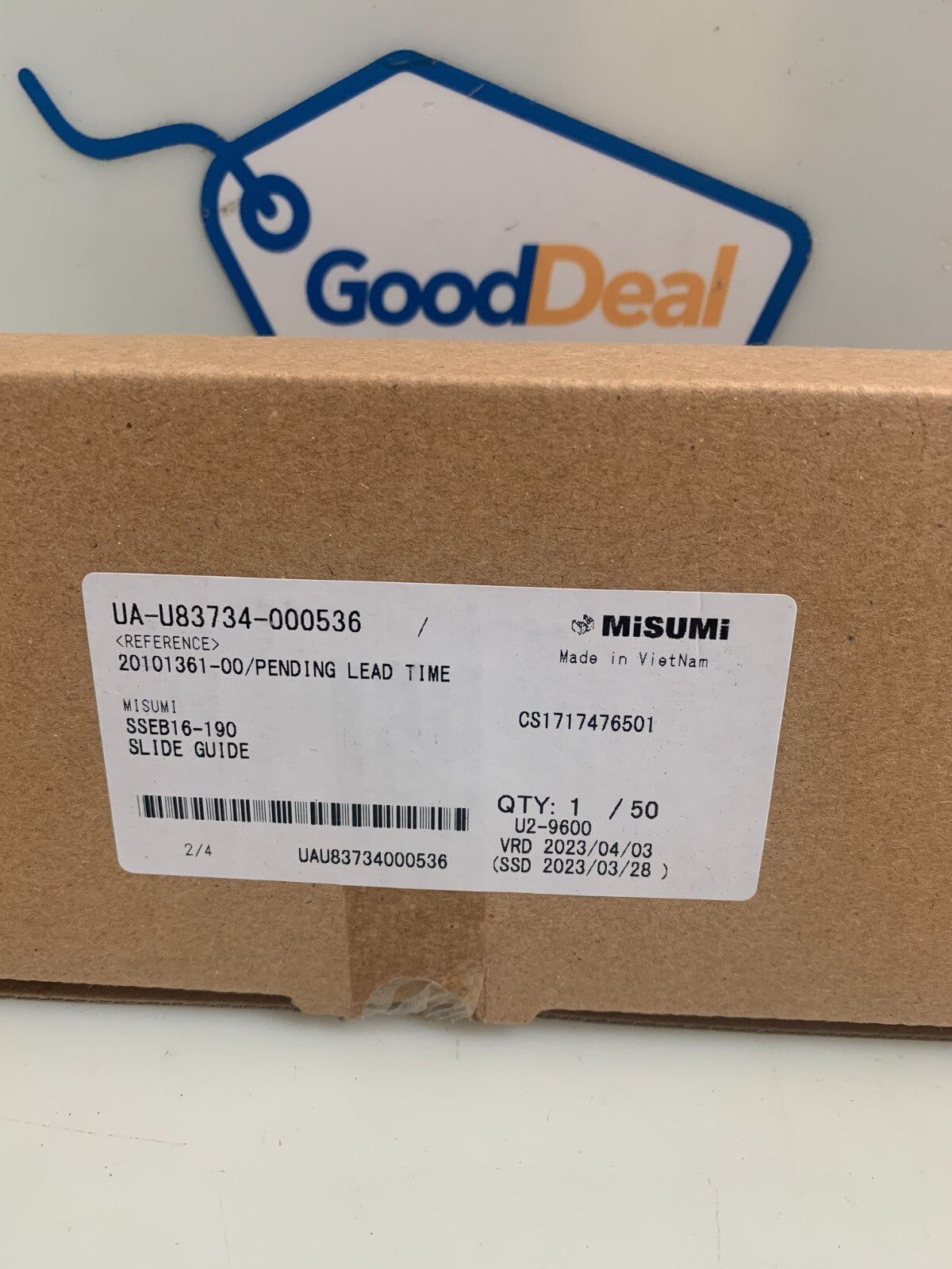 Misumi Linear Slide Guide SSEB16-190 UA-U83734-000536