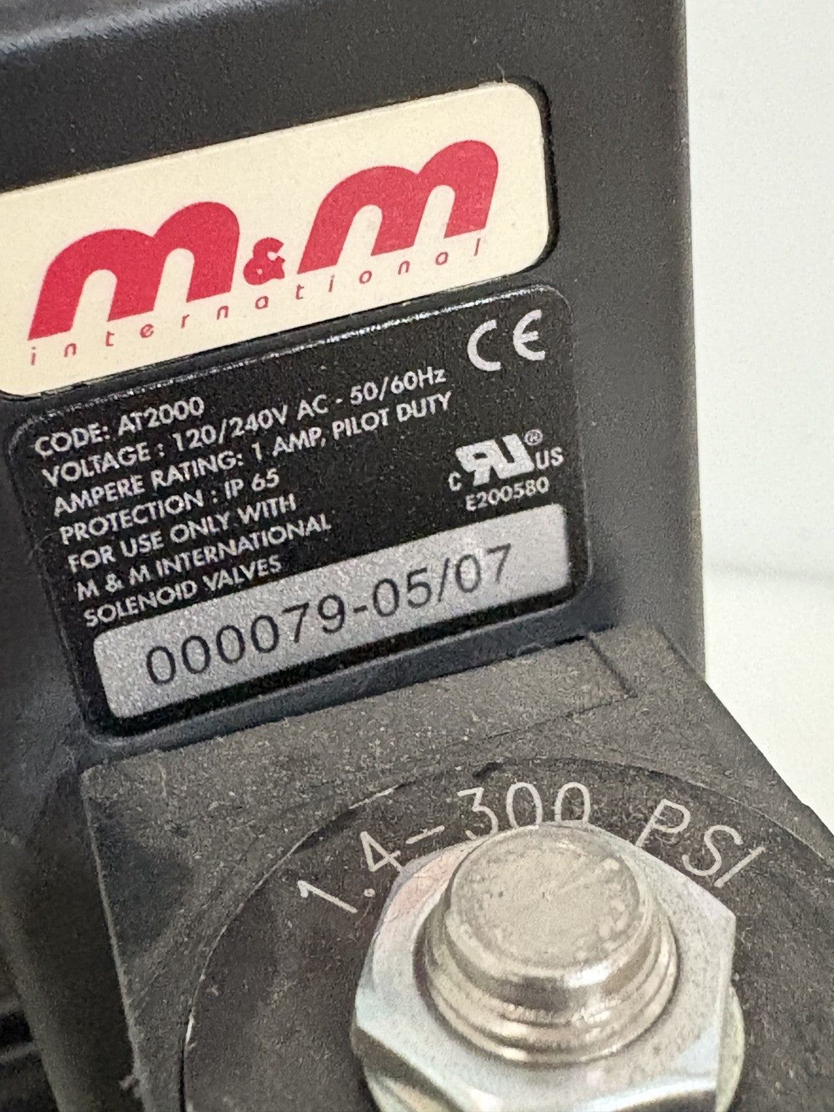 M&M INTERNATIONAL SOLENOID VALVE D266DVUN1 W/TIMER AT2000