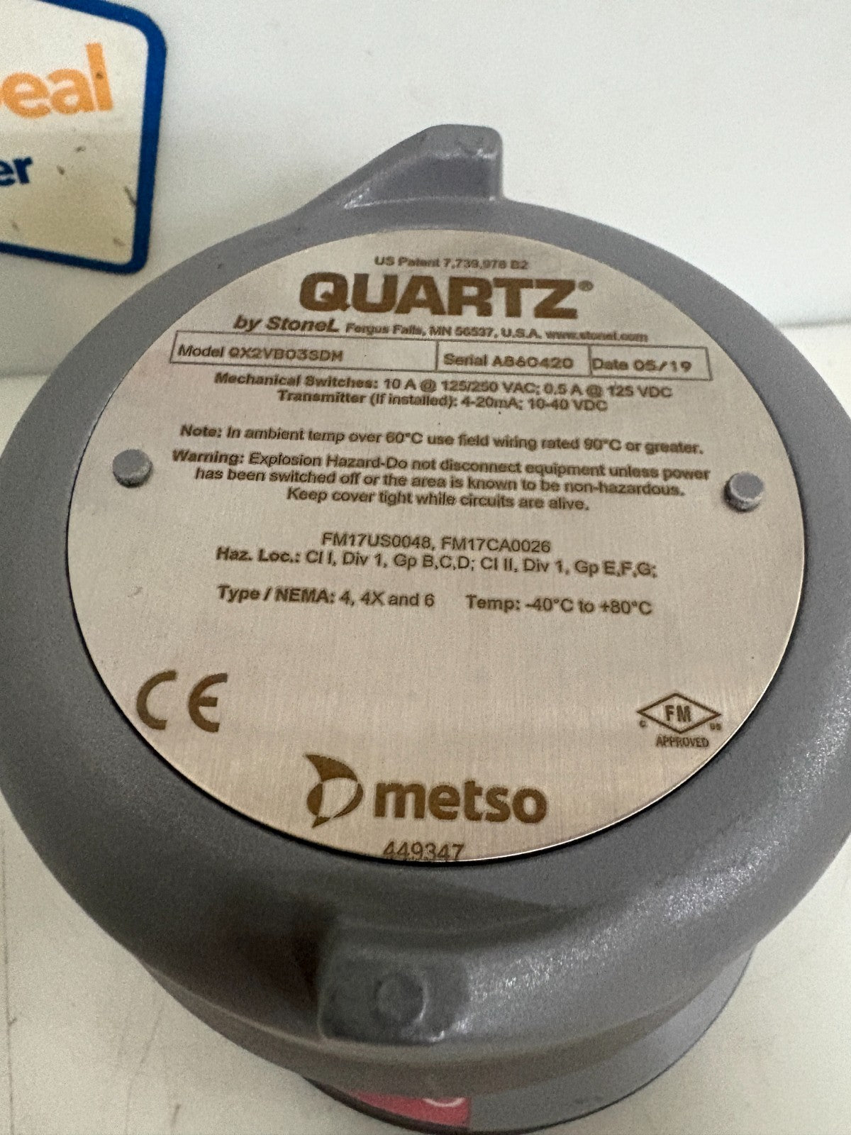 METSO QUARTZ AUTOMATION SWITCH QX2VB02SDM1