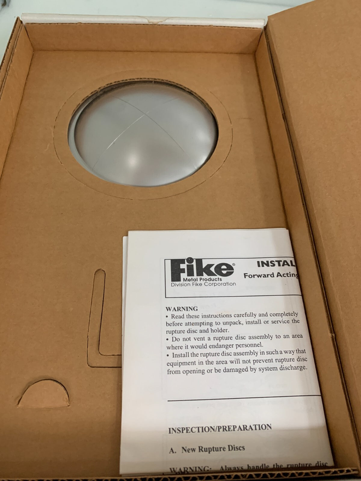 FIKE RUPTURE DISC 4" 39 BAR POLY-SD 316