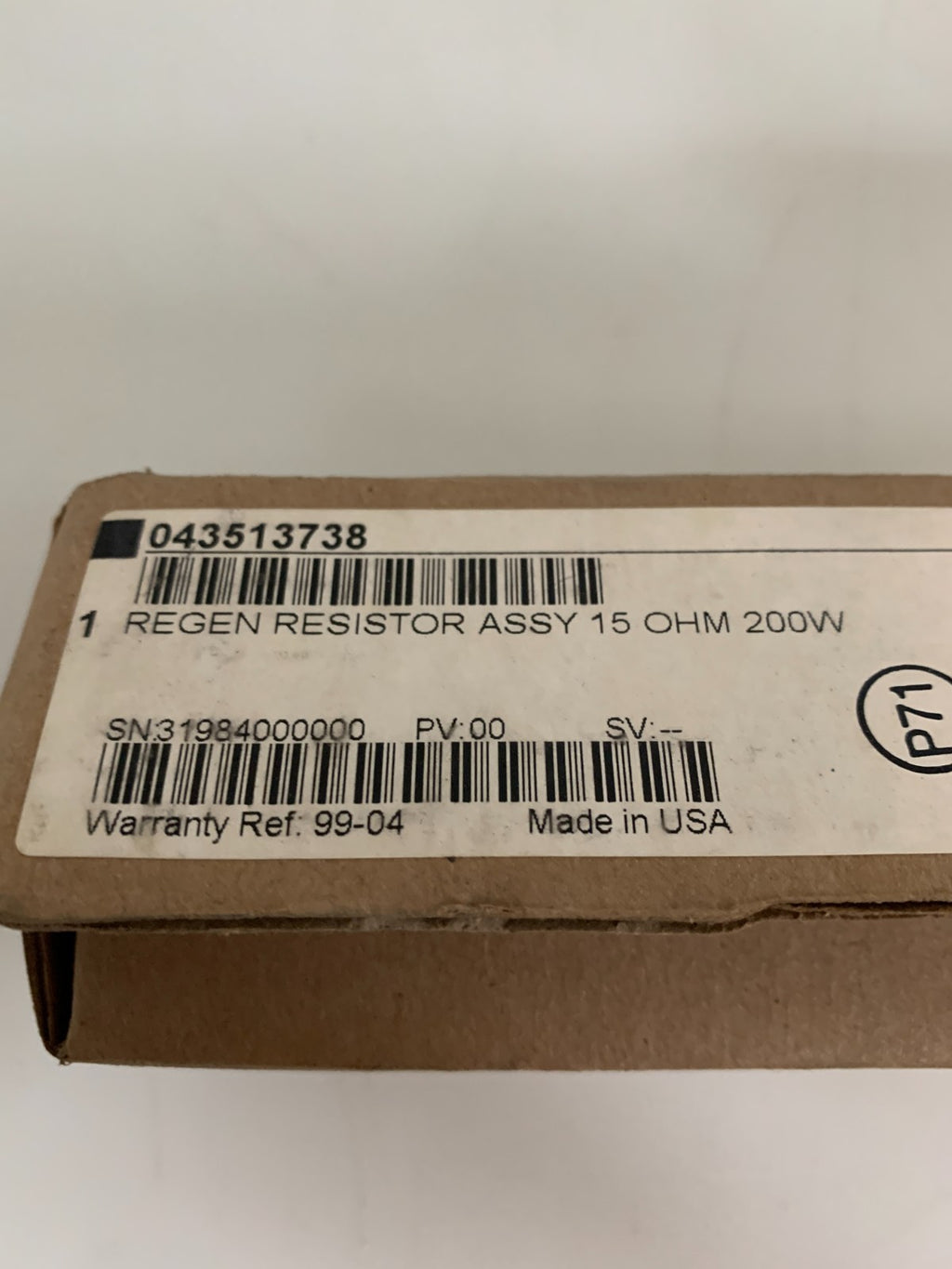 SCHNEIDER MODICON REGEN RESISTOR ASSY 043513738