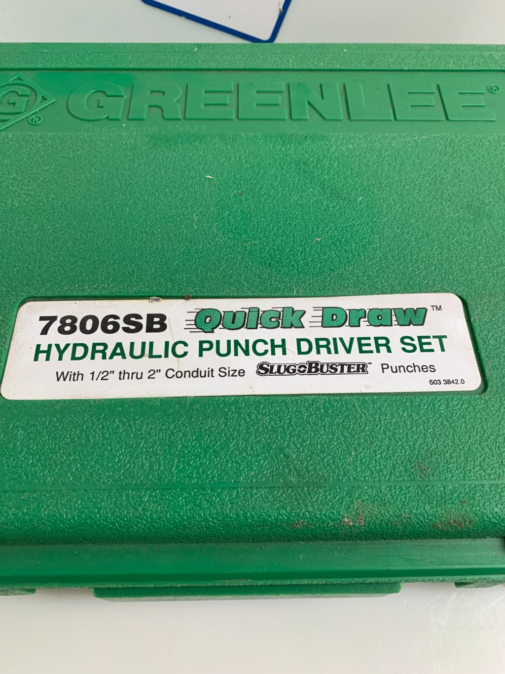 GREENLEE QUICK DRAW 8 TONNE 1/2 TO 2" PUNCH SET 7806 SB