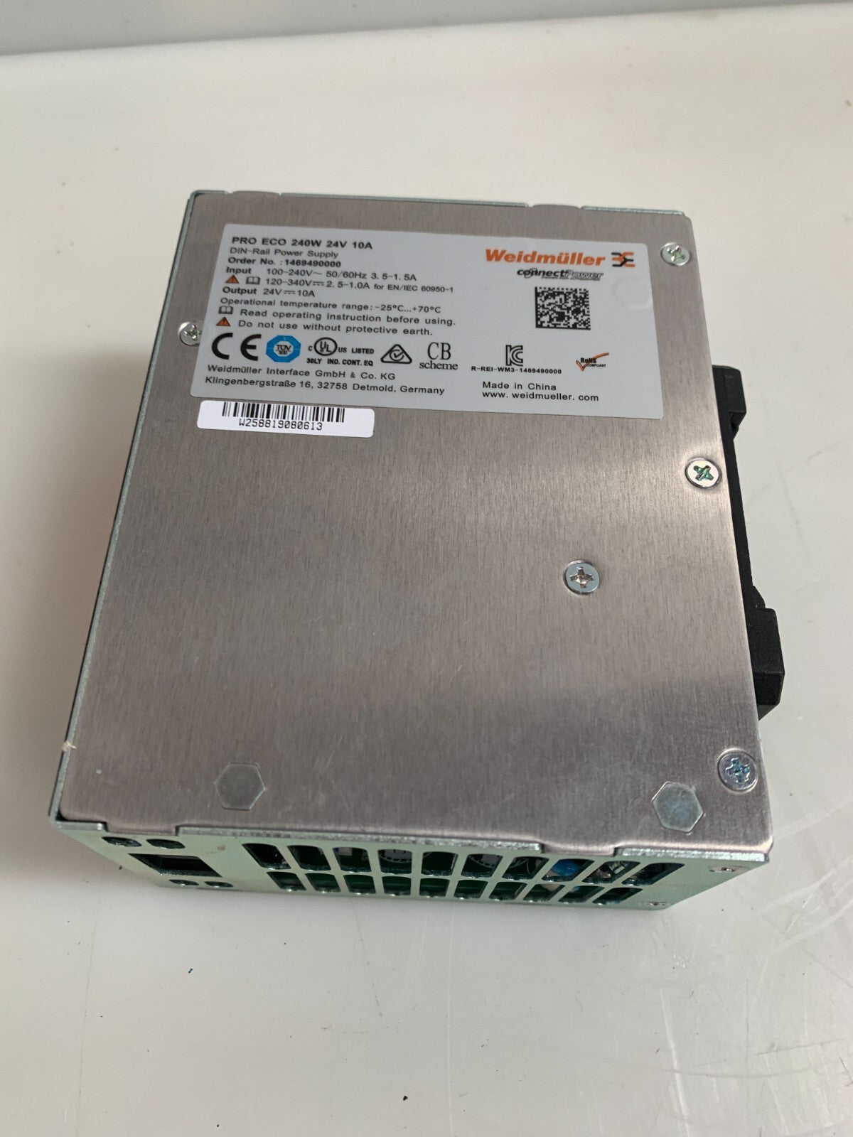 WEIDMULLER POWER SUPPLY PRO ECO 240W 24V 10 A 1469490000