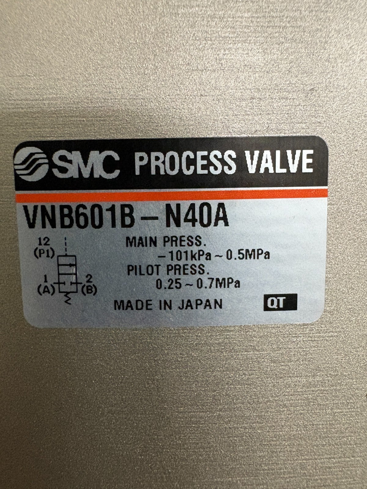 SMC PROCESS VALVE VNB601B-N40 A