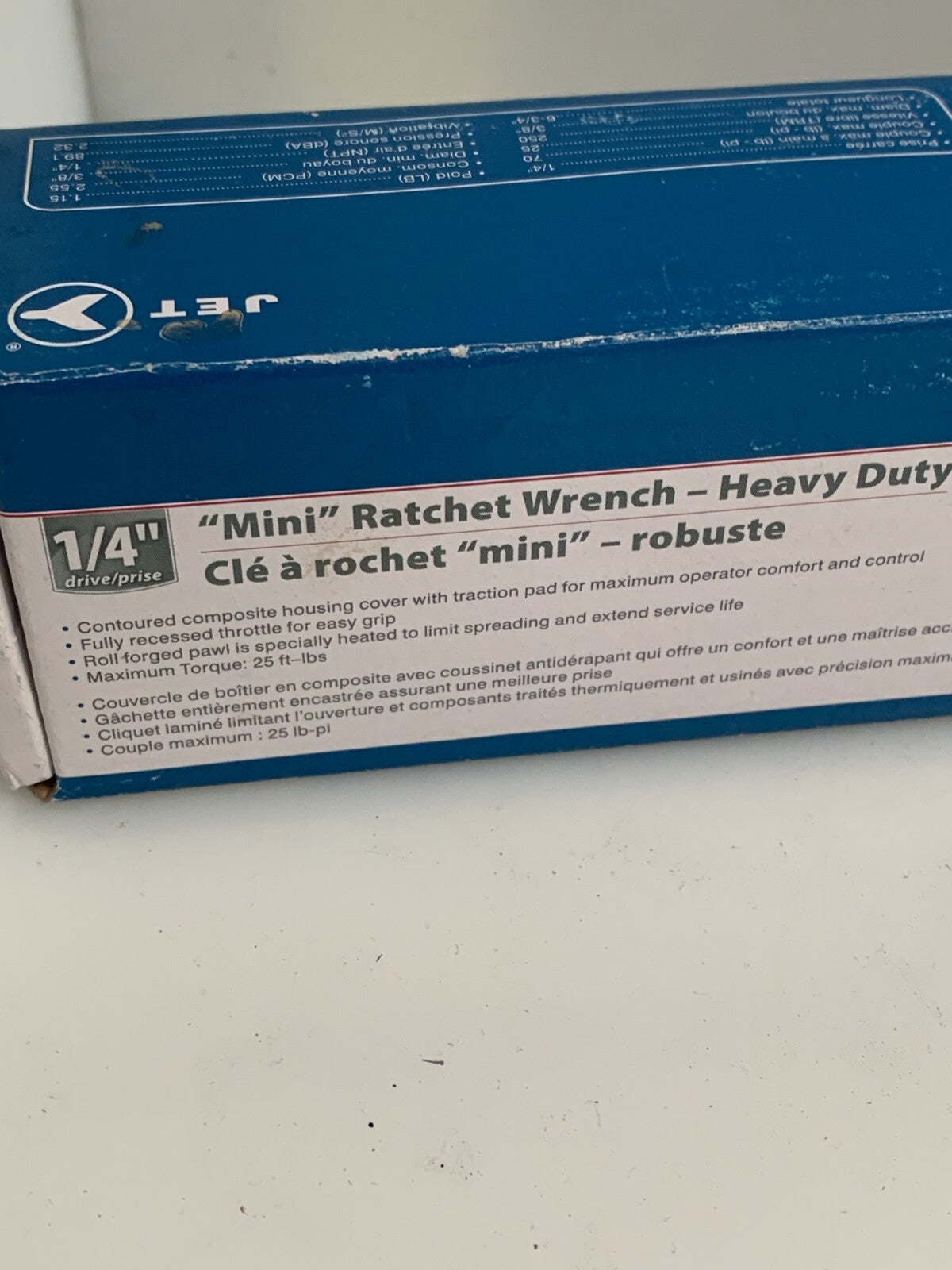 JET  Mini Pneumatic Heavy Duty Ratchet  1/4''   #400007