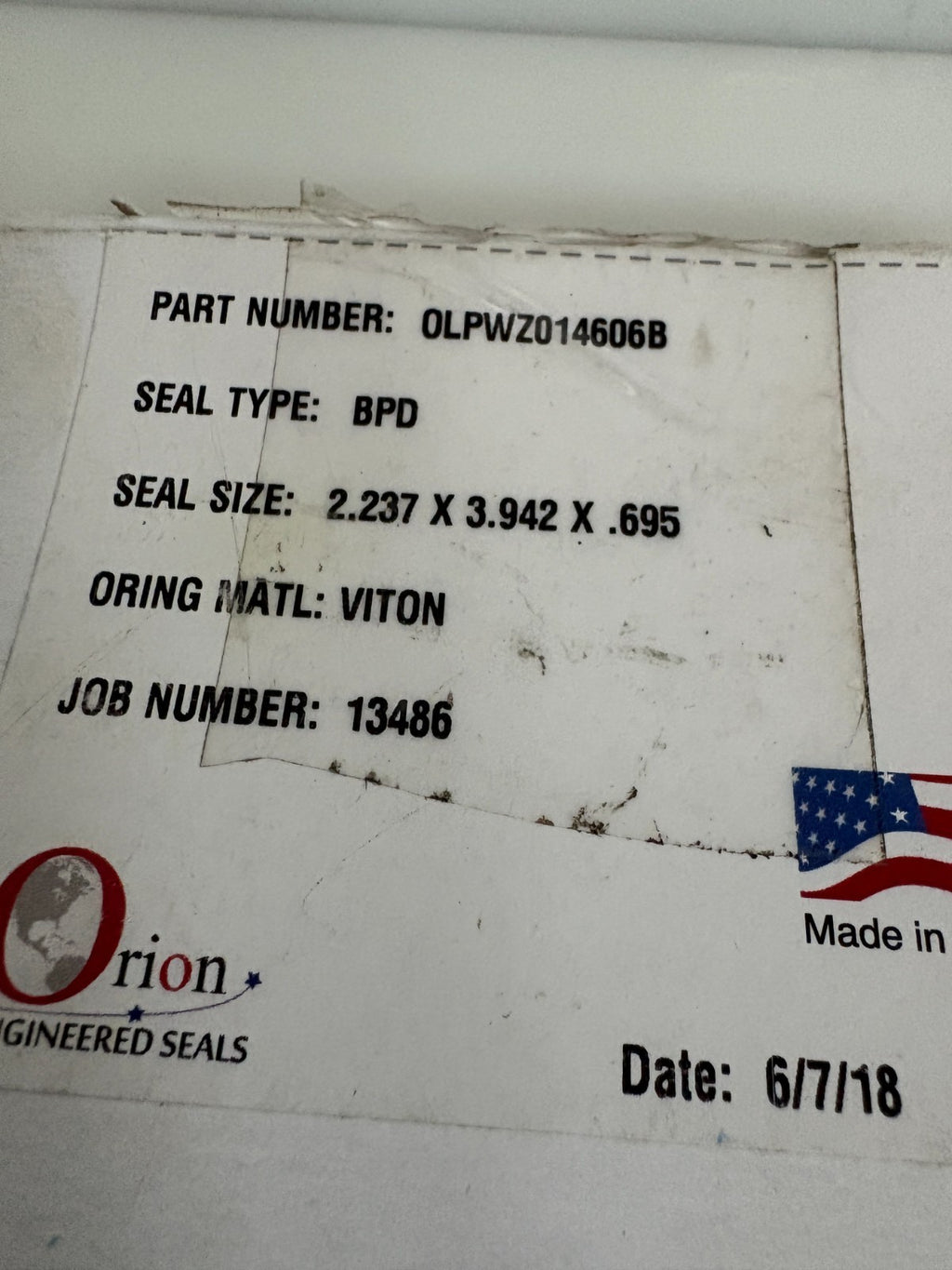 ORION BPD SEAL OLPWZ014606 B