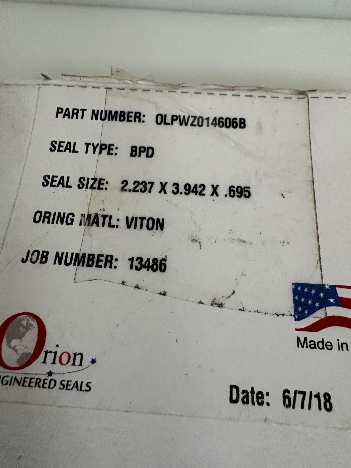 ORION BPD SEAL OLPWZ014606 B