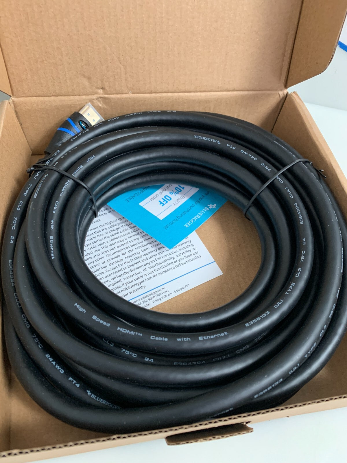BLEU RIGGER 4K HDMI 25' CABLE NEW IN BOX X0022OV2VJ1