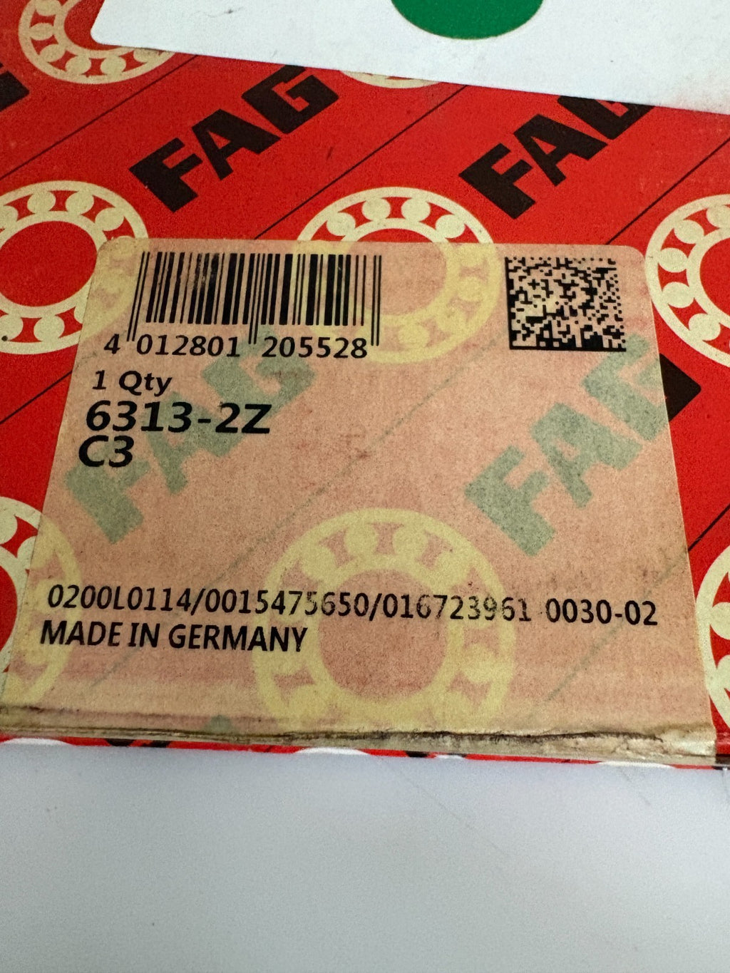 FAG BEARING DEEP GROOVE BEARING 6313-2Z