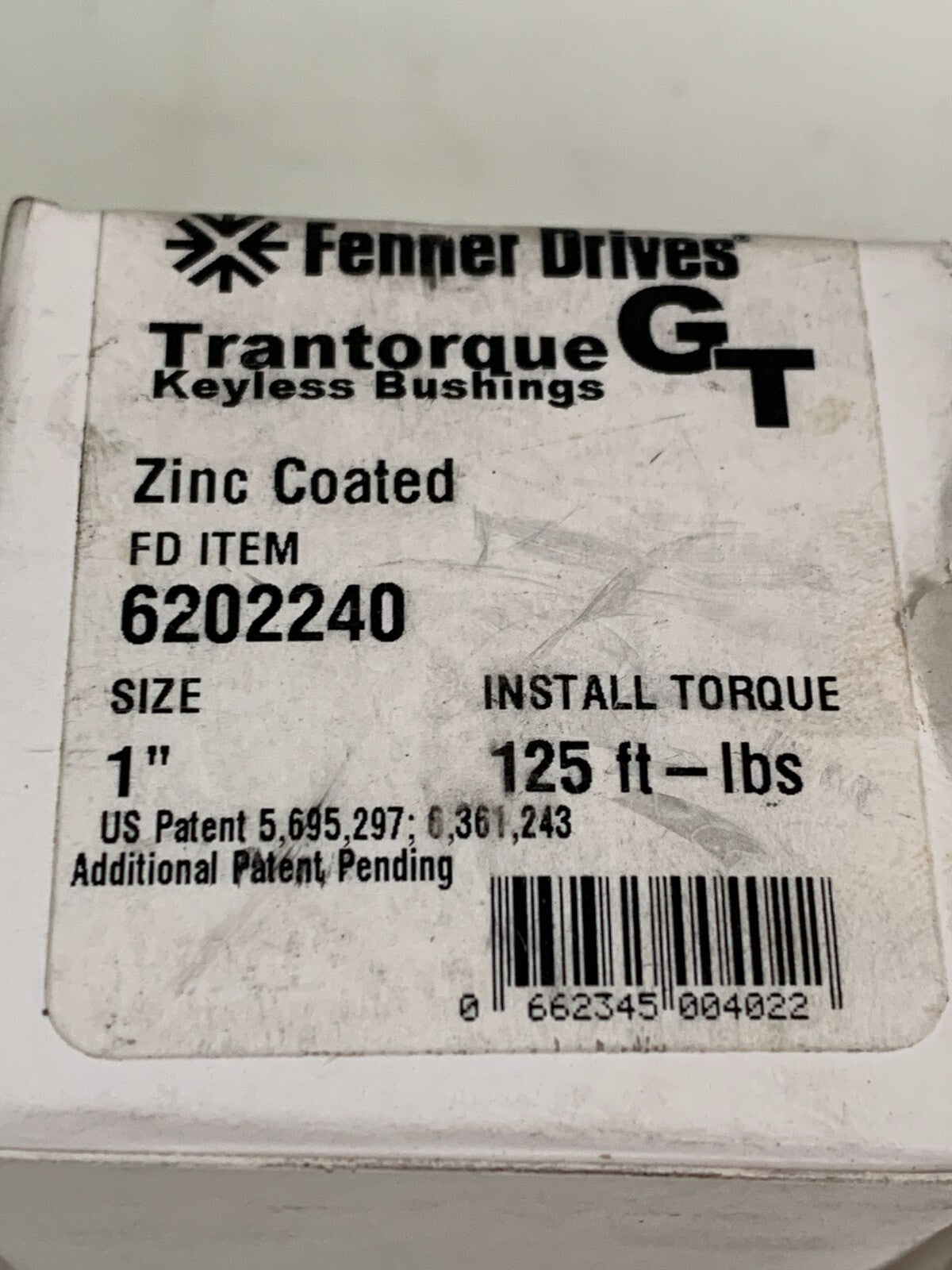 FENNER DRIVES TRANTORQUE KEYLESS BUSHINGS 1" 6202240