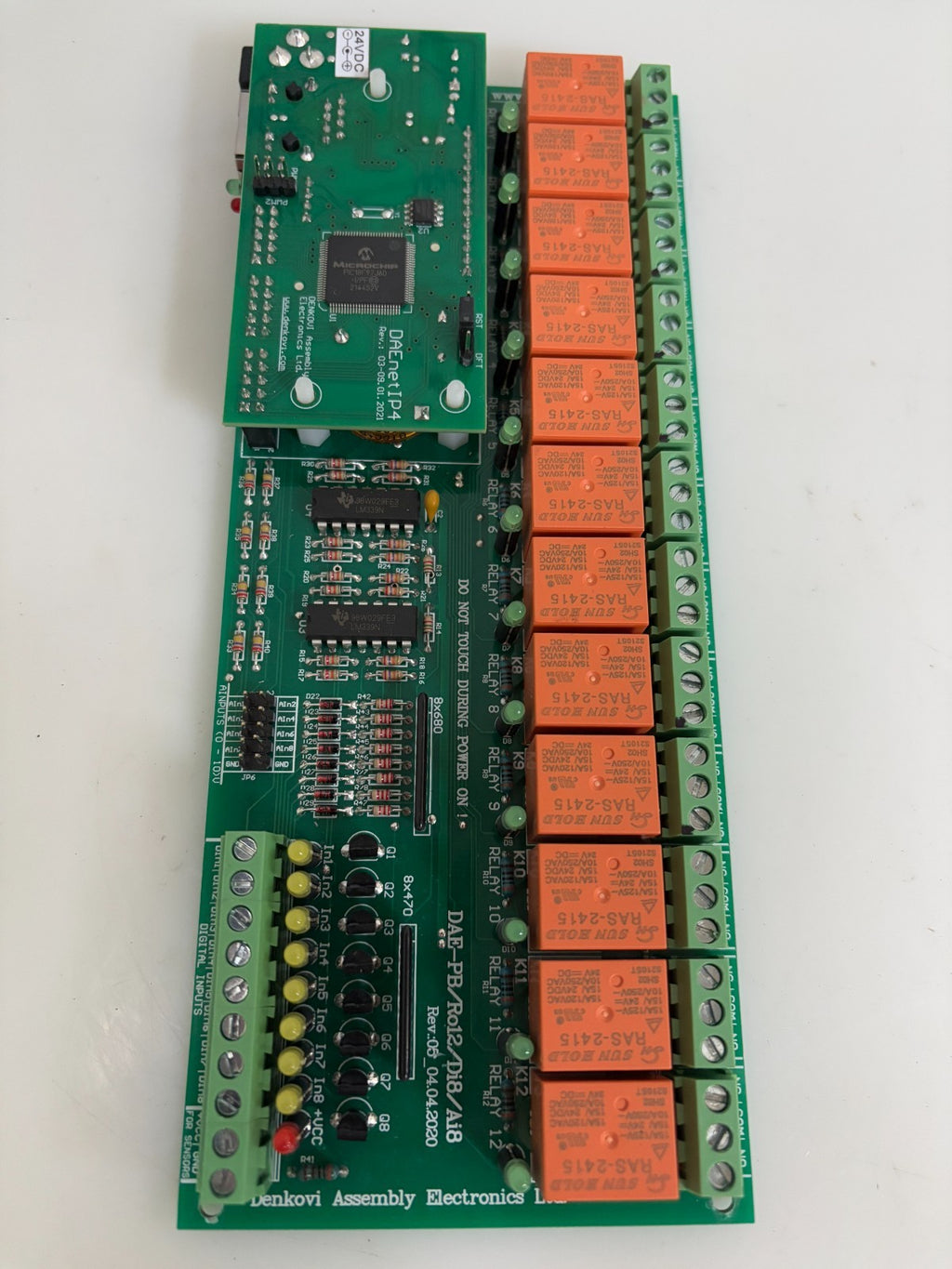 DENKOVI ASSY ELECTRONICS ETHERNET 12 WAY OUTPUT 16 INPUT MODULE BOARD DAE-PB/R0