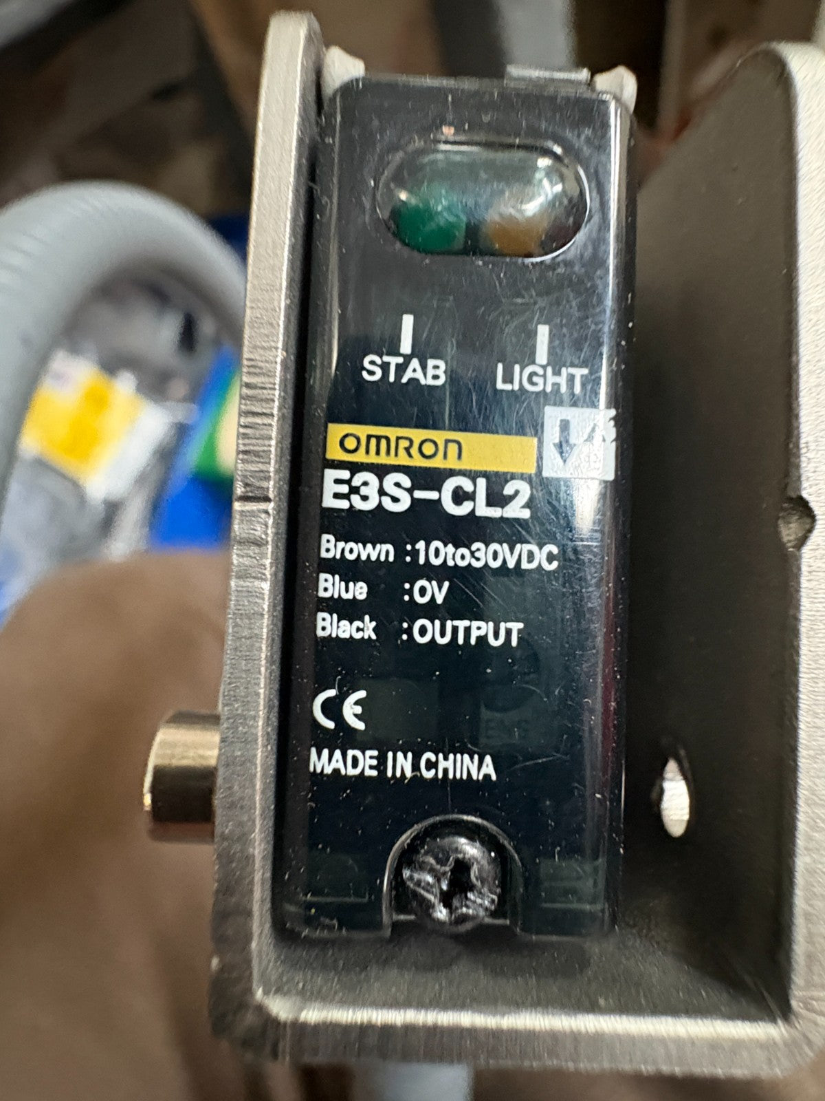 OMRON PHOTOELECTRIC E3S-CL2 W/CABLE AND S.STEEL HOLDER
