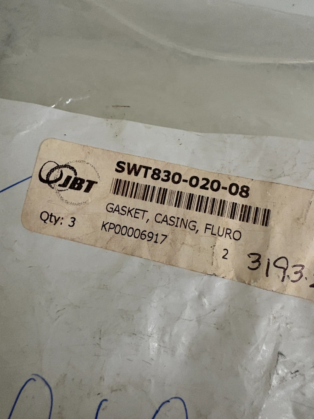 LOT OF 3 JBT GASKET CASING FLURO SWT 830-020-082