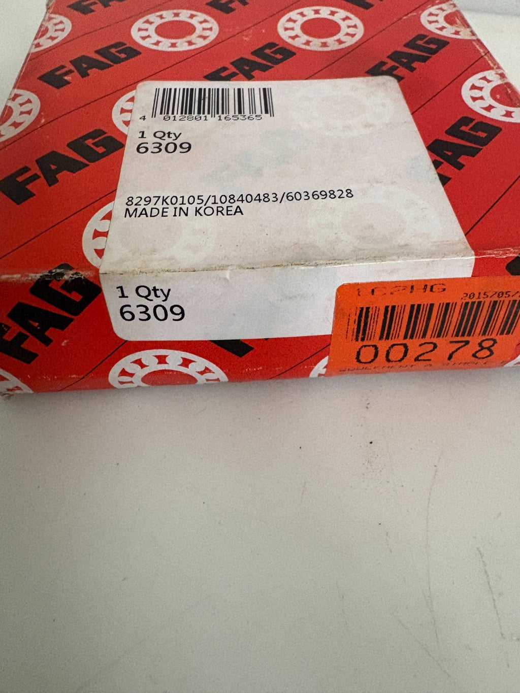FAG SINGLE ROW BEARING #6309