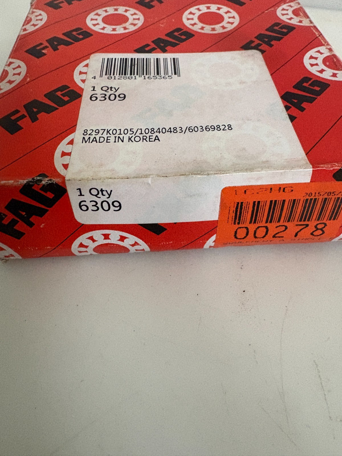 FAG SINGLE ROW BEARING #6309