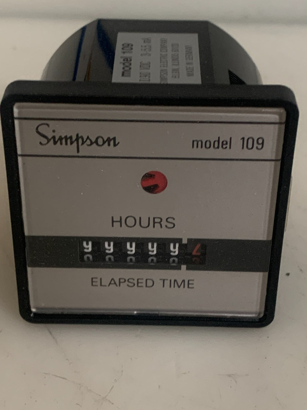 SIMPSON ELAPSED TIME METER #03618 109 ET
