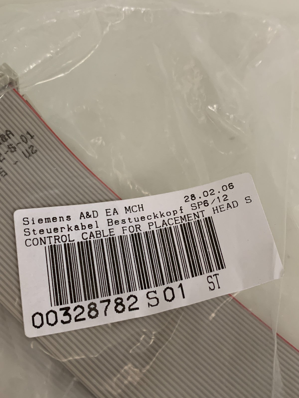 SIEMENS PLACEMENT HEAD CONTROL CABLE 00328782 S 01