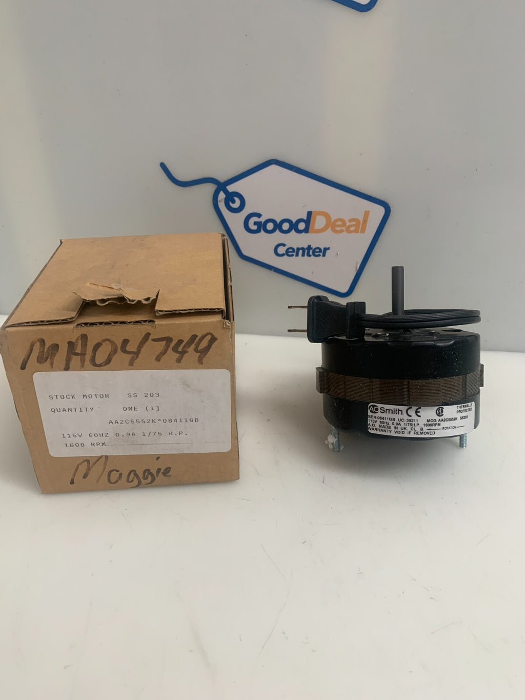 A.O. Smith AA2C5552K SS203 HVAC Motor 1/75HP 115V 1600RPM