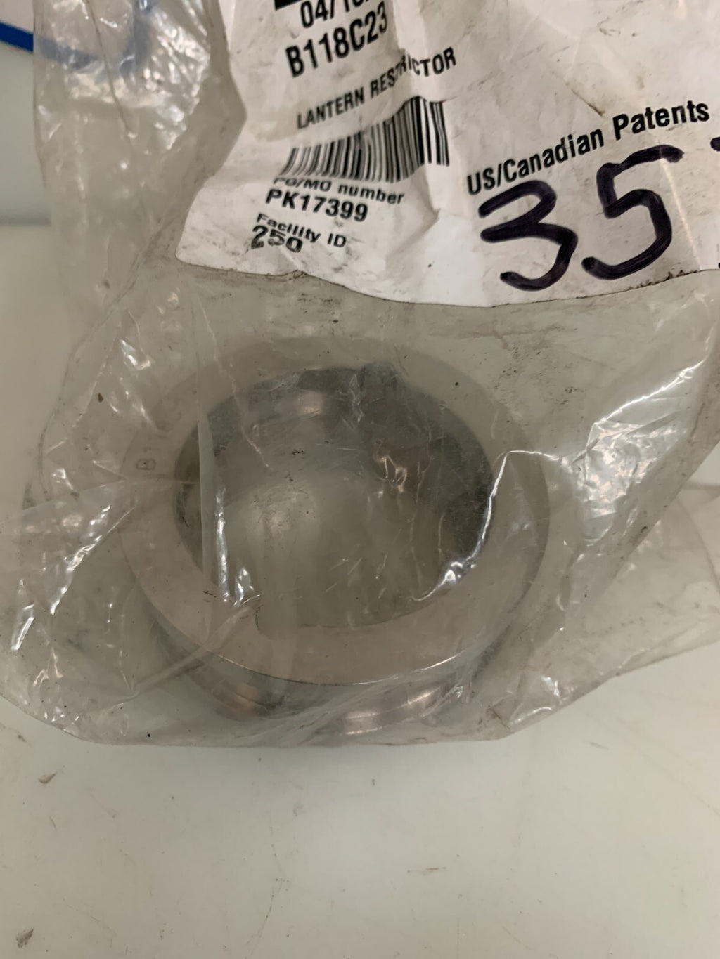 WEIR WARMAN LANTERN RESTRICTOR B118 C23 PK 17399