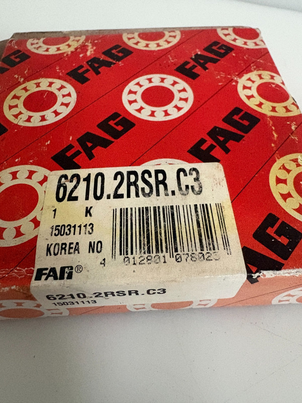 LOT OF 2 FAG DEEP GROOVE BALL BEARING 6210.2RSR.C32