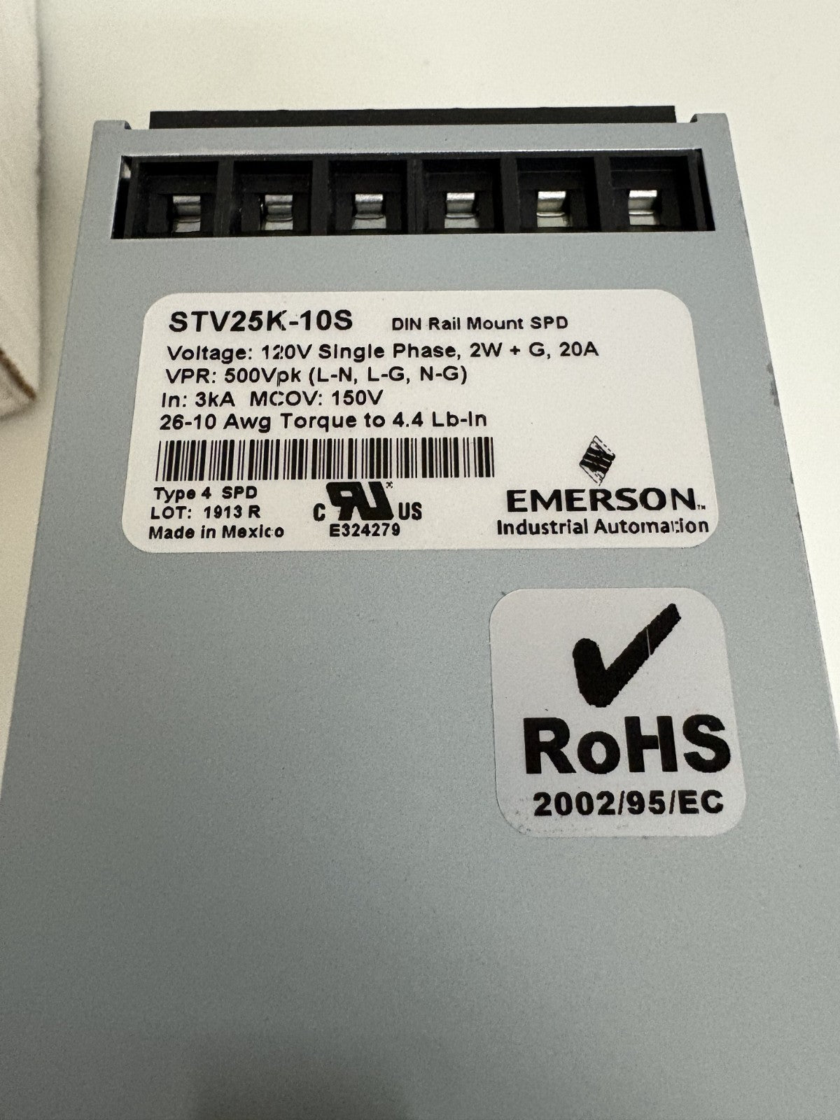 EMERSON SOLA SURGE SUPPRESSOR STV25K-10S2