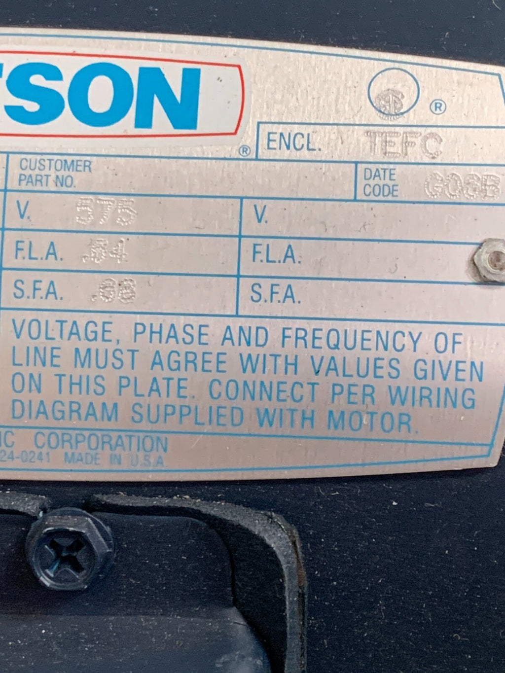 Leeson 1110704.00 C6T11FB6C 1/3 HP 1140 RPM Motor
