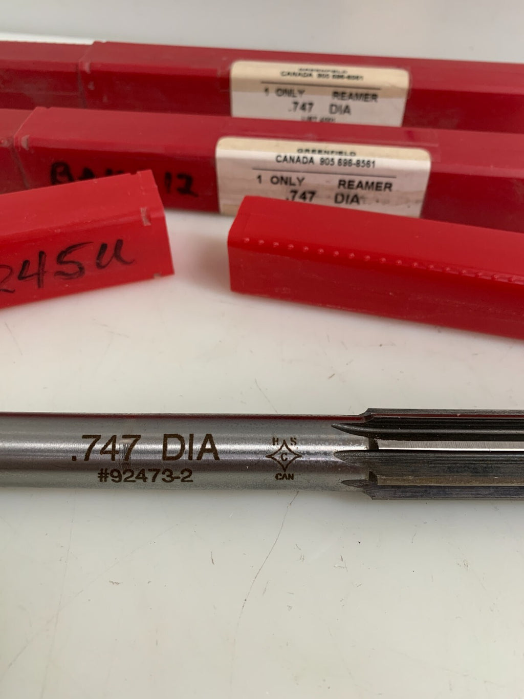 LOT OF 3 CLEVELAND REAMER .747 DIA FLUTE STRAIGHT C27233 #1249522-6