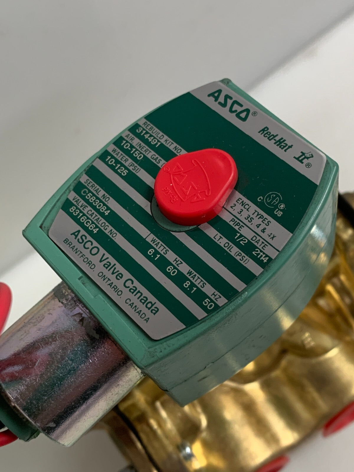 ASCO RED HAT SOLENOID VALVE 316064 G06