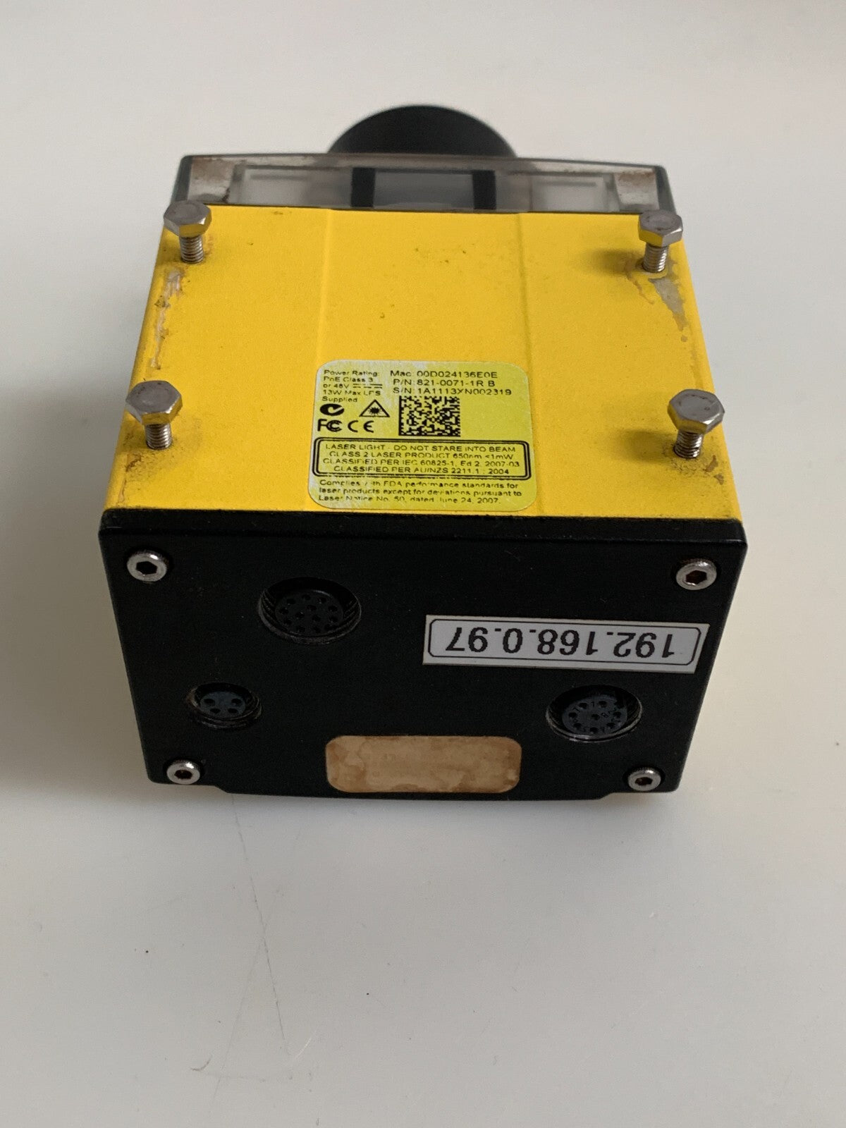 COGNEX SMART VISION SYSTEM IN-SIGHT BAR CODE READER 821-0071-1RB3