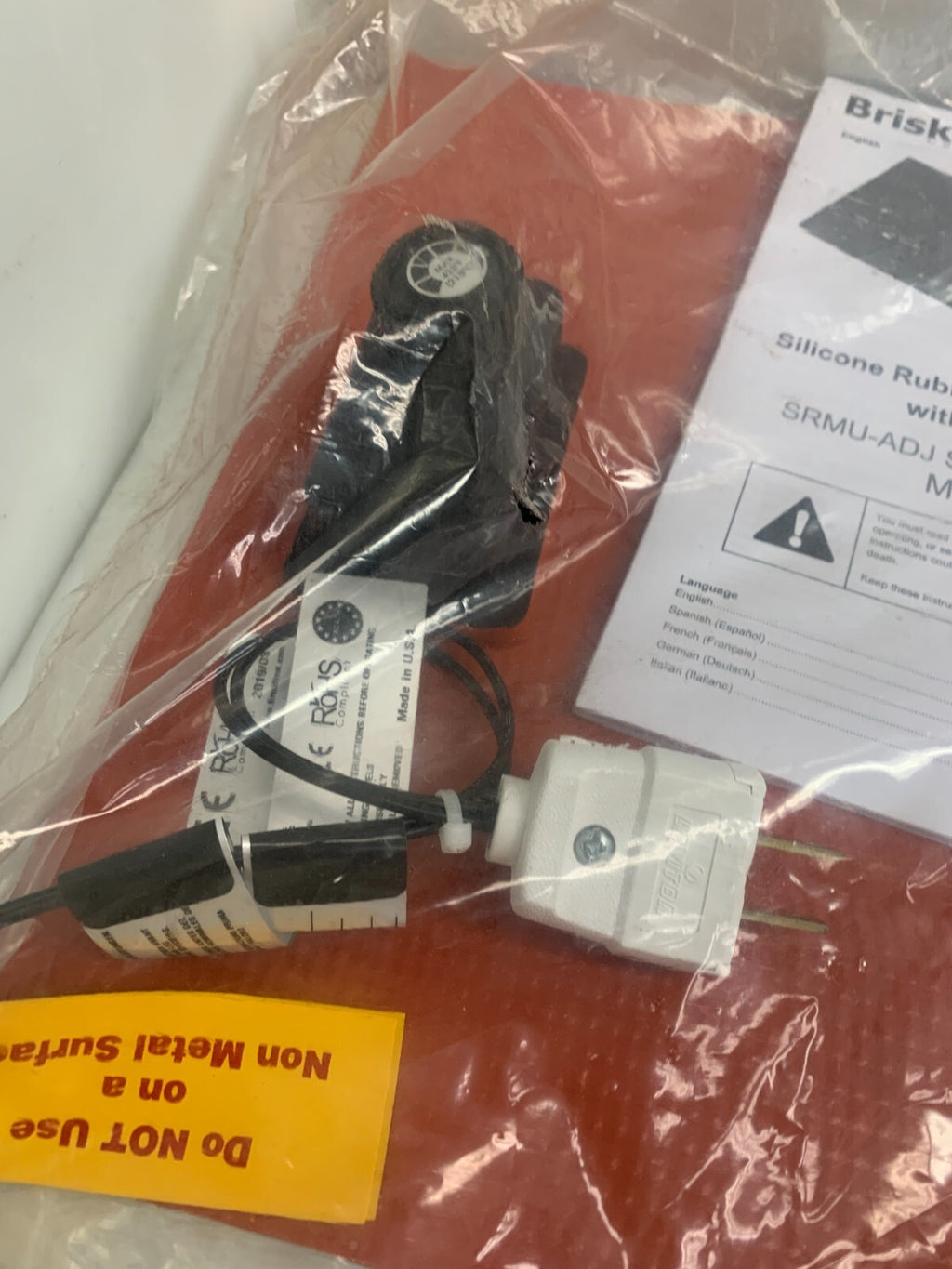 BRISKHEAT SRMU051224P-ADJ Silicone Rubber Heating Blanket with Control4