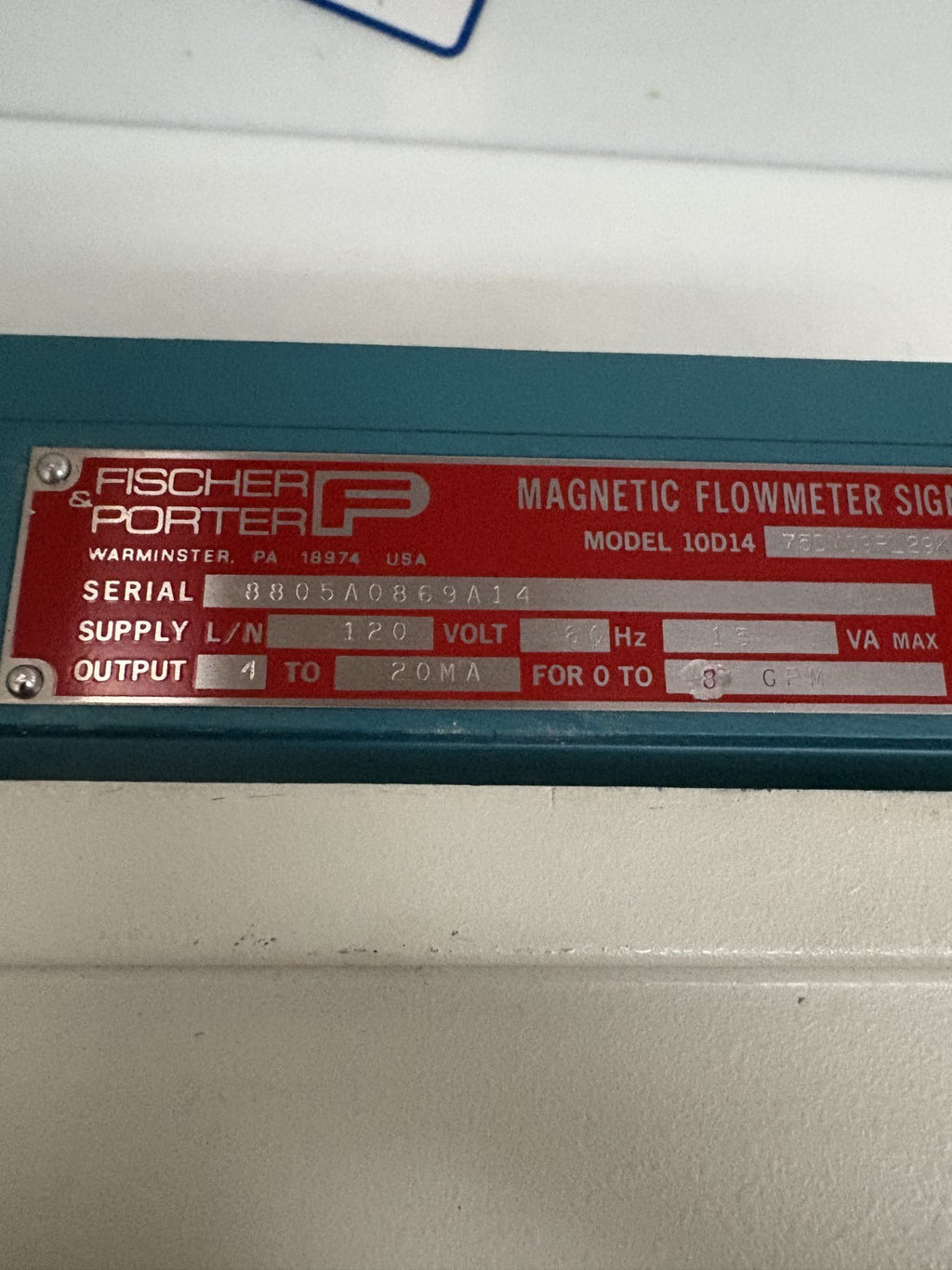 FISHER & PORTER MAGMETER TRANSMITTER SIGNAL FLOW CONVERTER #50SF2-21B11-2X3