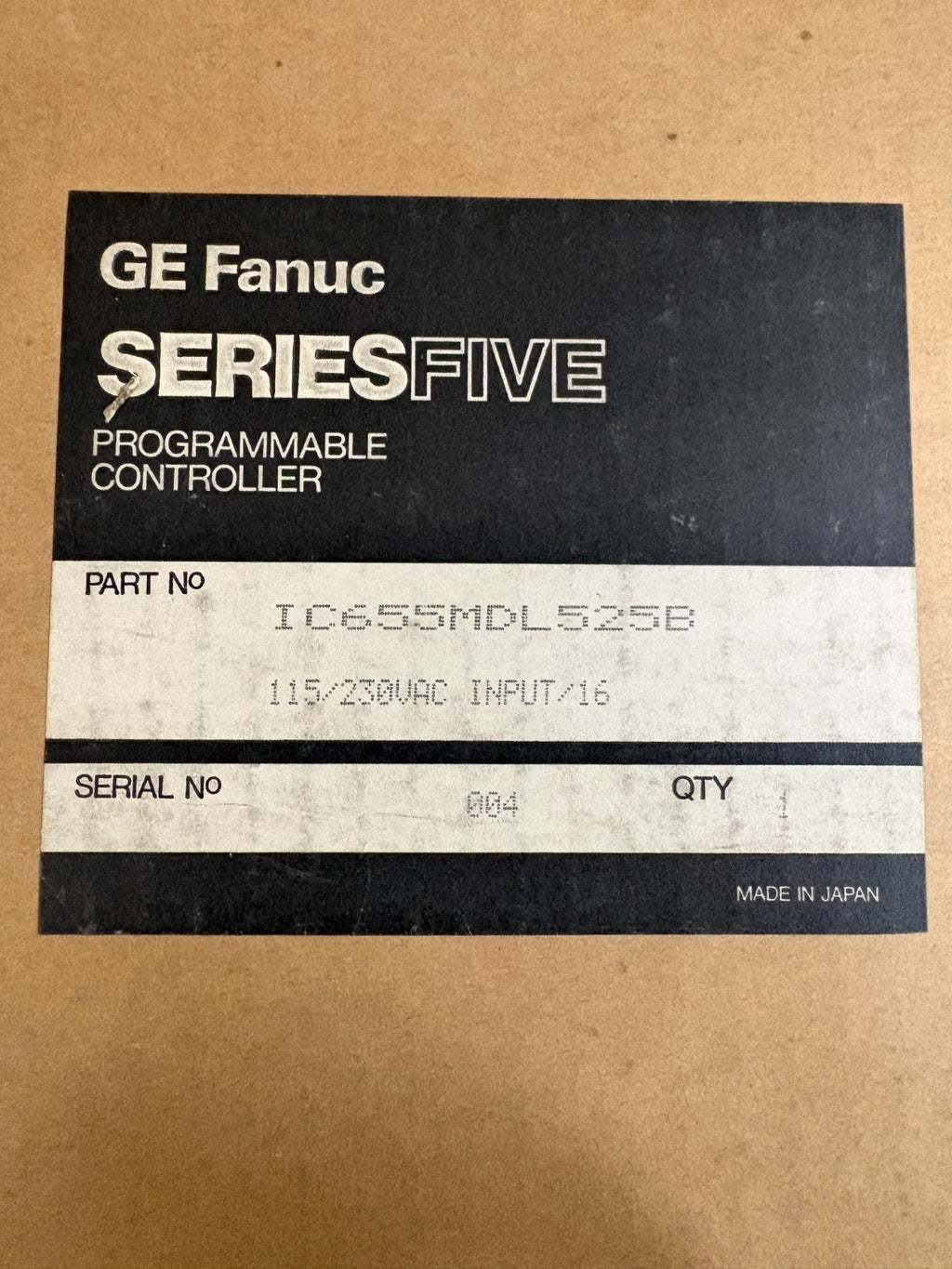 GE FANUC SERIES FIVE 115/230VAC INPUT/16 IC 655MDL525 B4