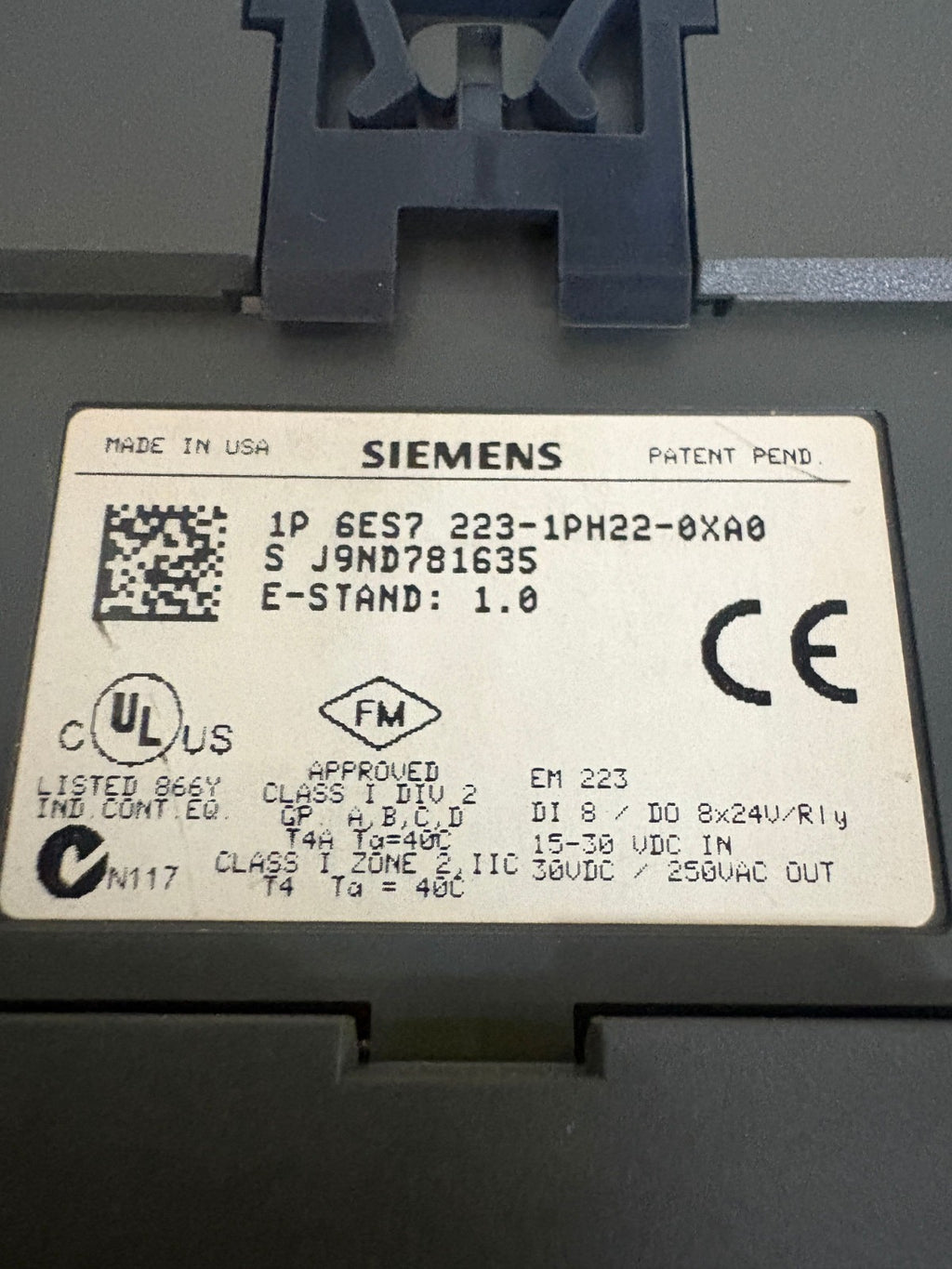 SIEMENS EM 223 DC RELAY MODULE 223-1PH22-0XA02