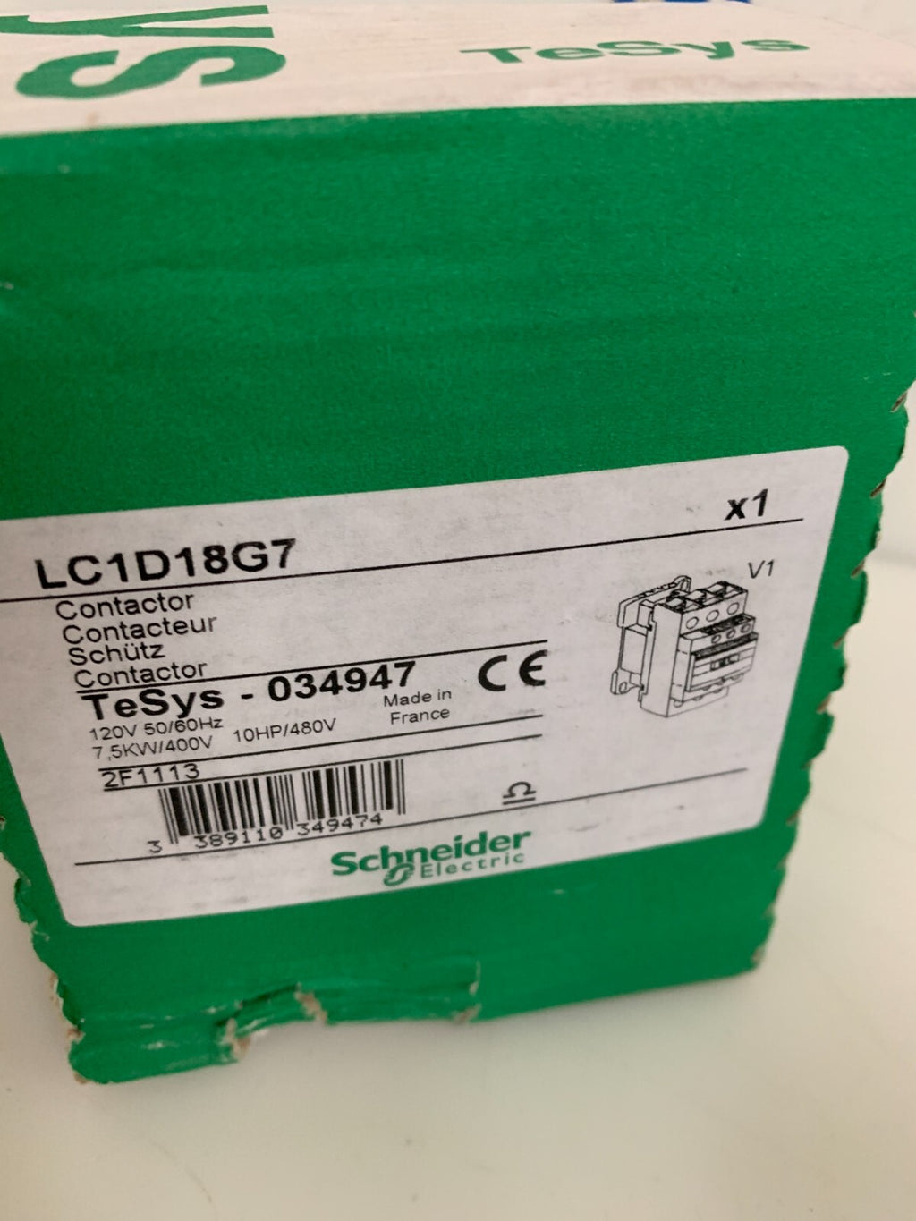 SCHNEIDER CONTACTOR LC1D18G7