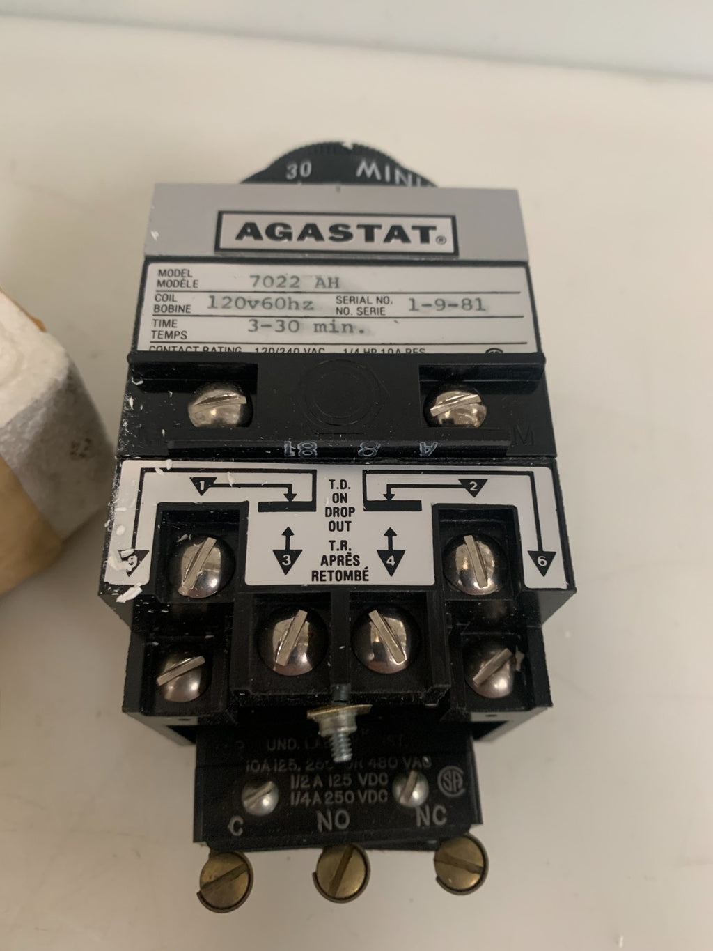 AGASTAT TIMING RELAY 7022 AH