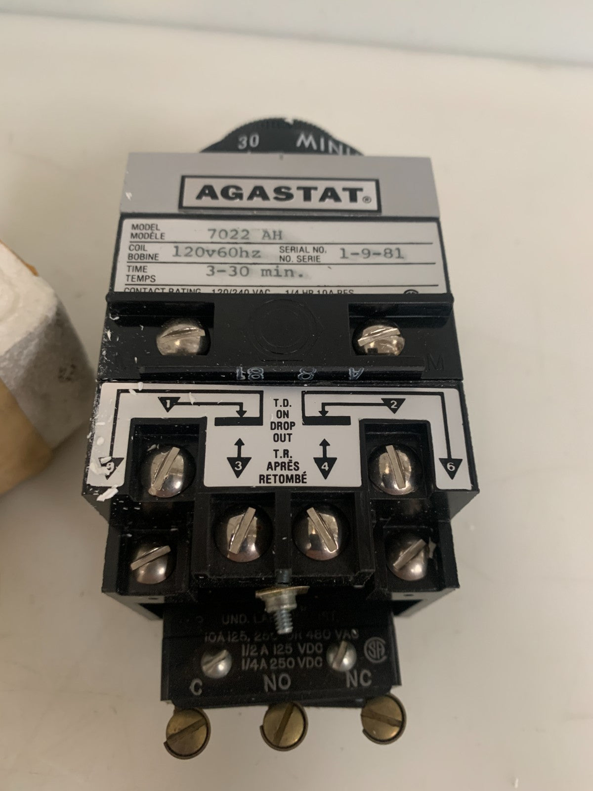 AGASTAT TIMING RELAY 7022 AH