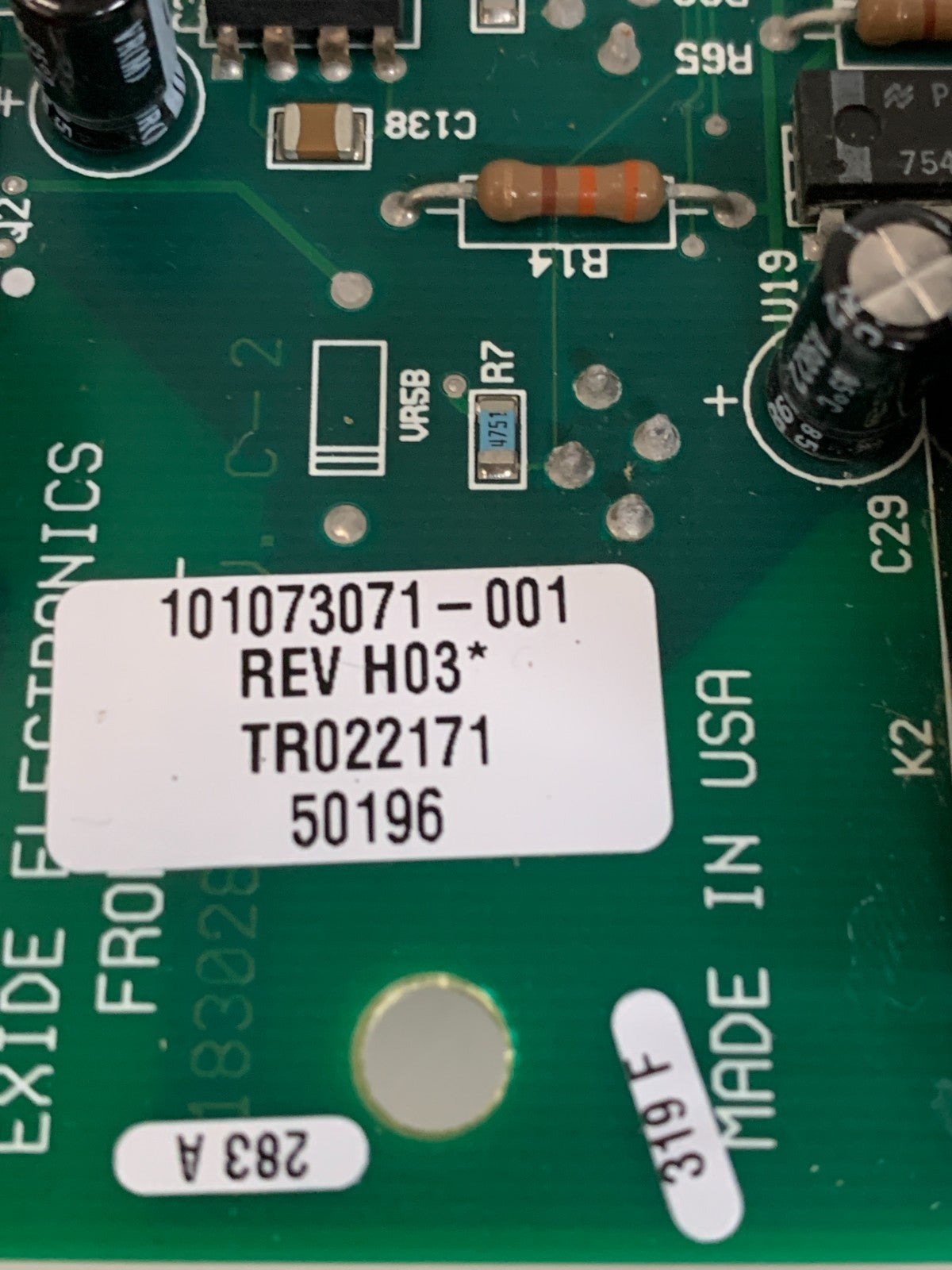 EXIDE ELECTRONICS FRONT PANEL CONTROL BOARD 101073071-001