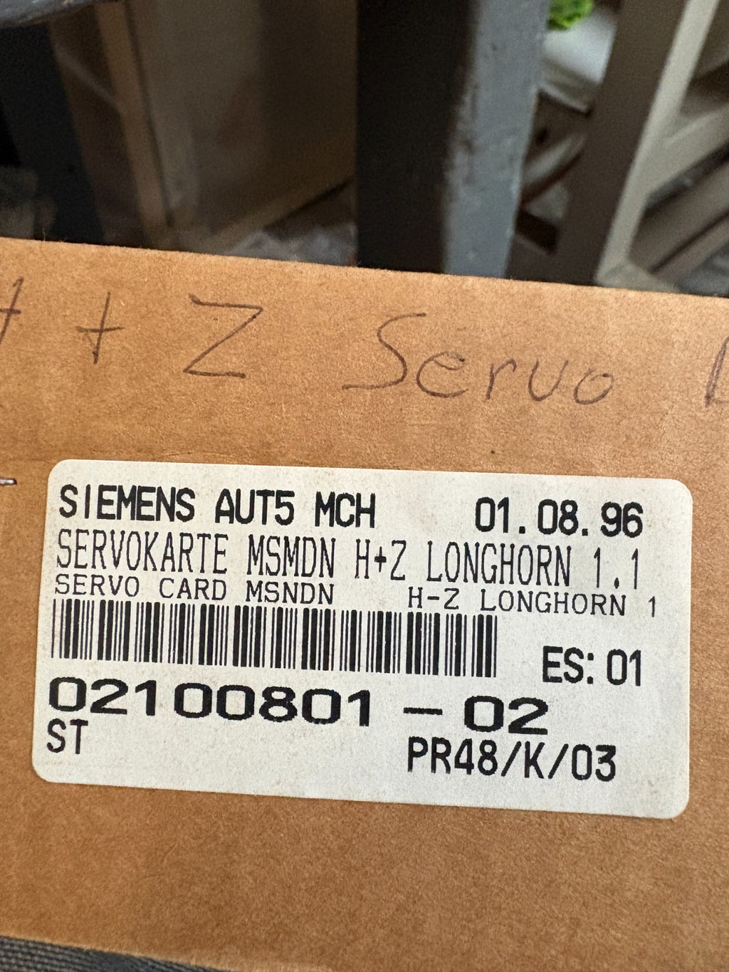SIEMENS SERVO CARD MSNDN LONGHORN 1.1 AUT 5 21008D1/024